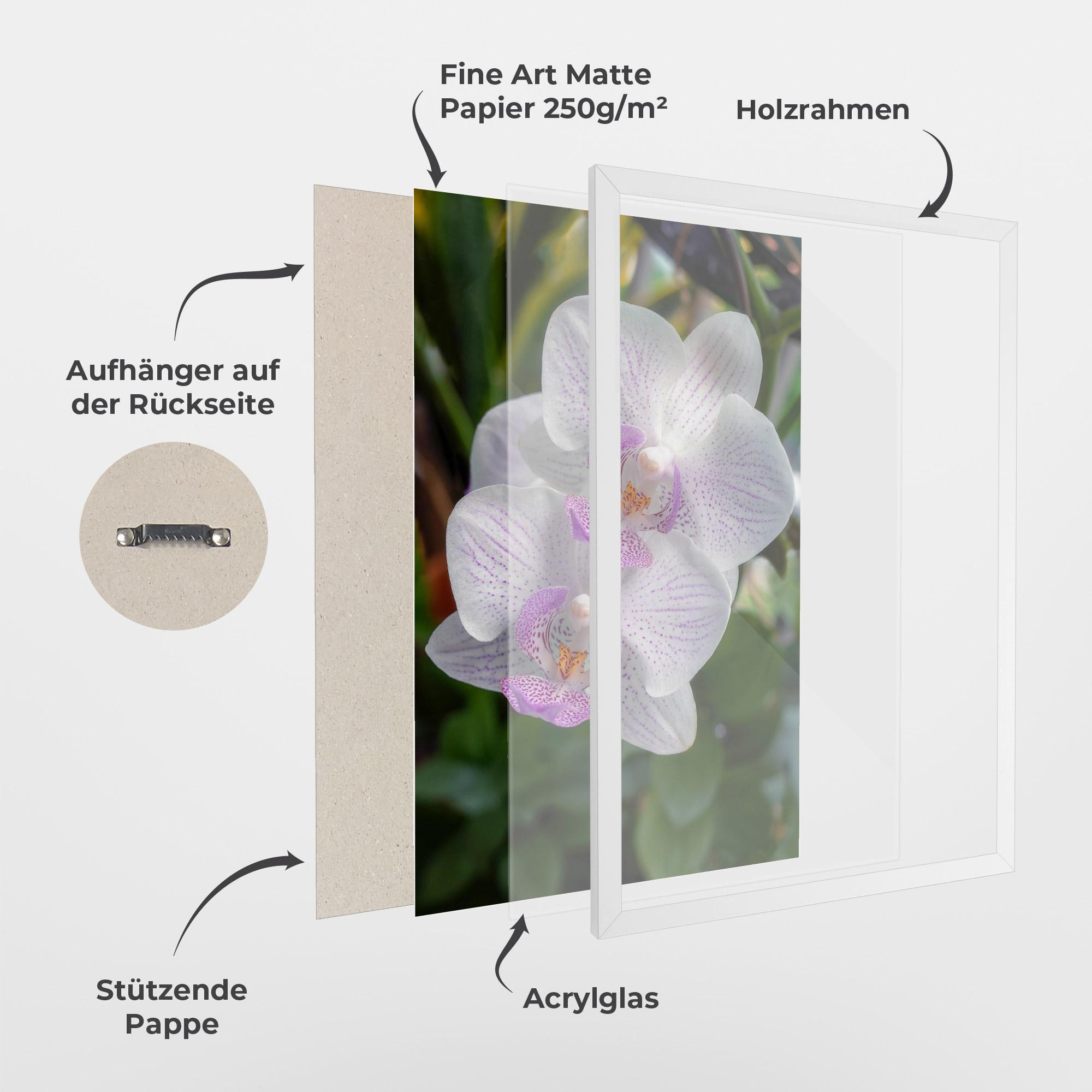 Gerahmte Poster White Orchids mockup 1