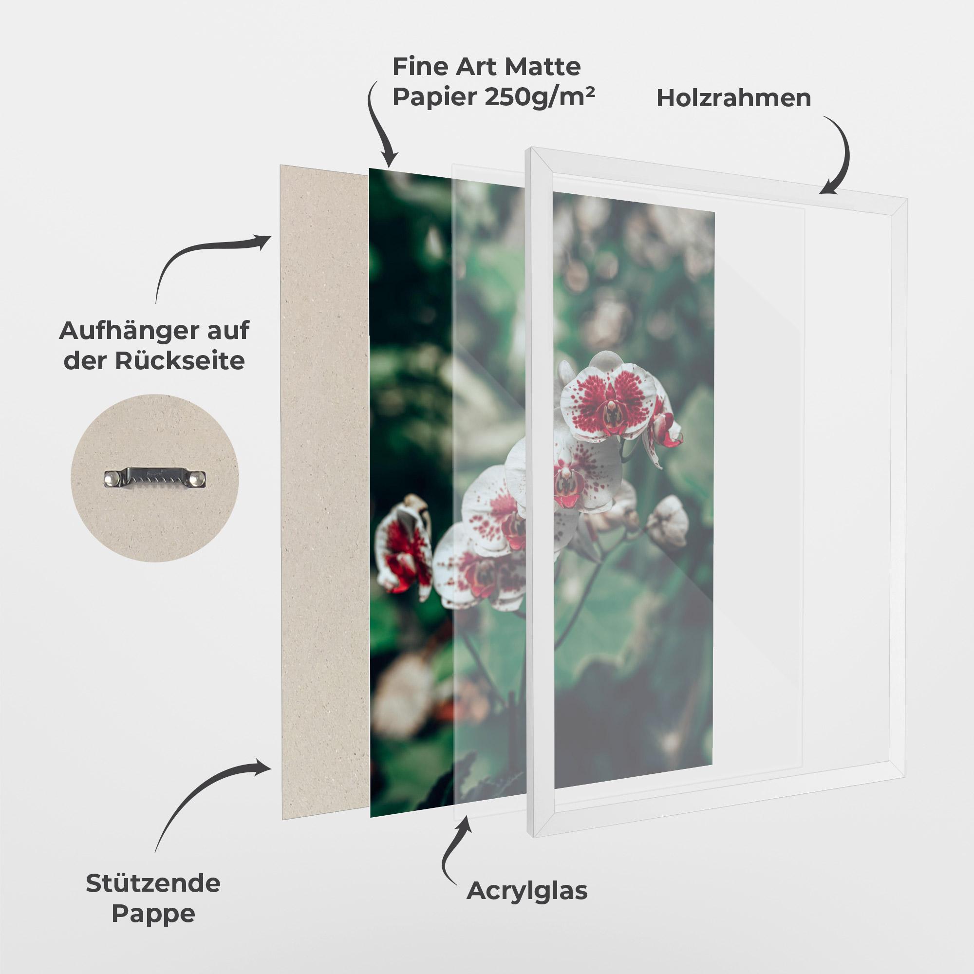 Gerahmte Poster White Red Orchid mockup 1