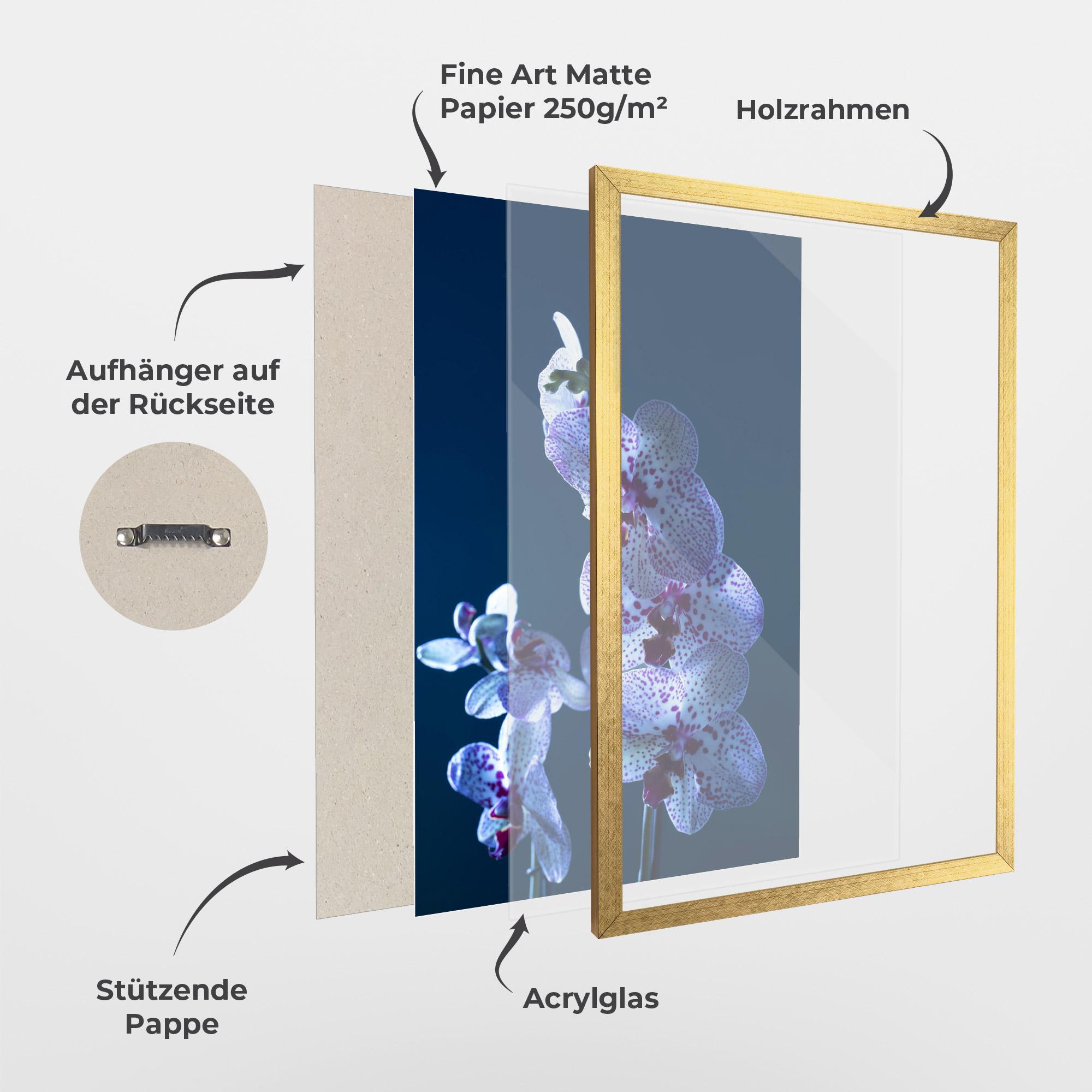Gerahmte Poster Blue Light Orchid mockup 1