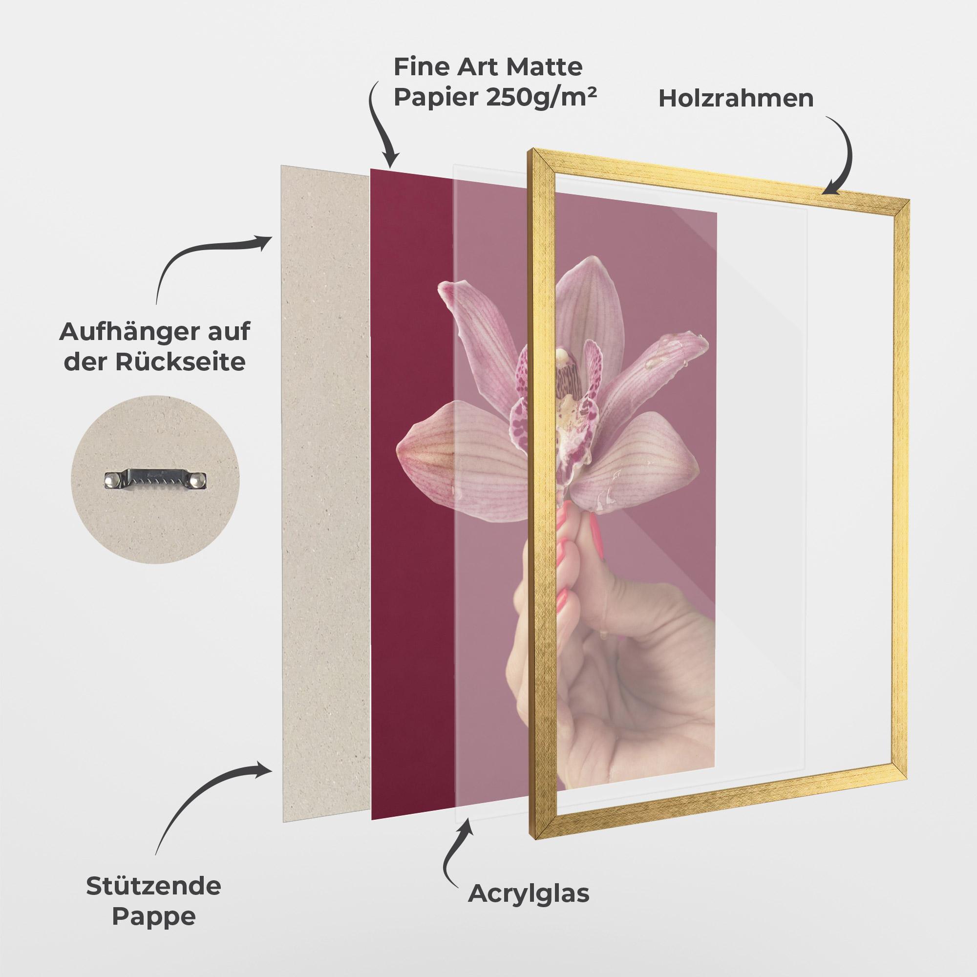 Gerahmte Poster Orchid Holding mockup 1