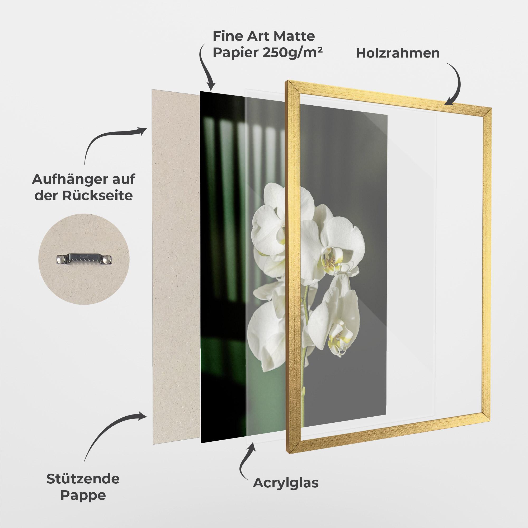 Gerahmte Poster Orchid On Green mockup 1