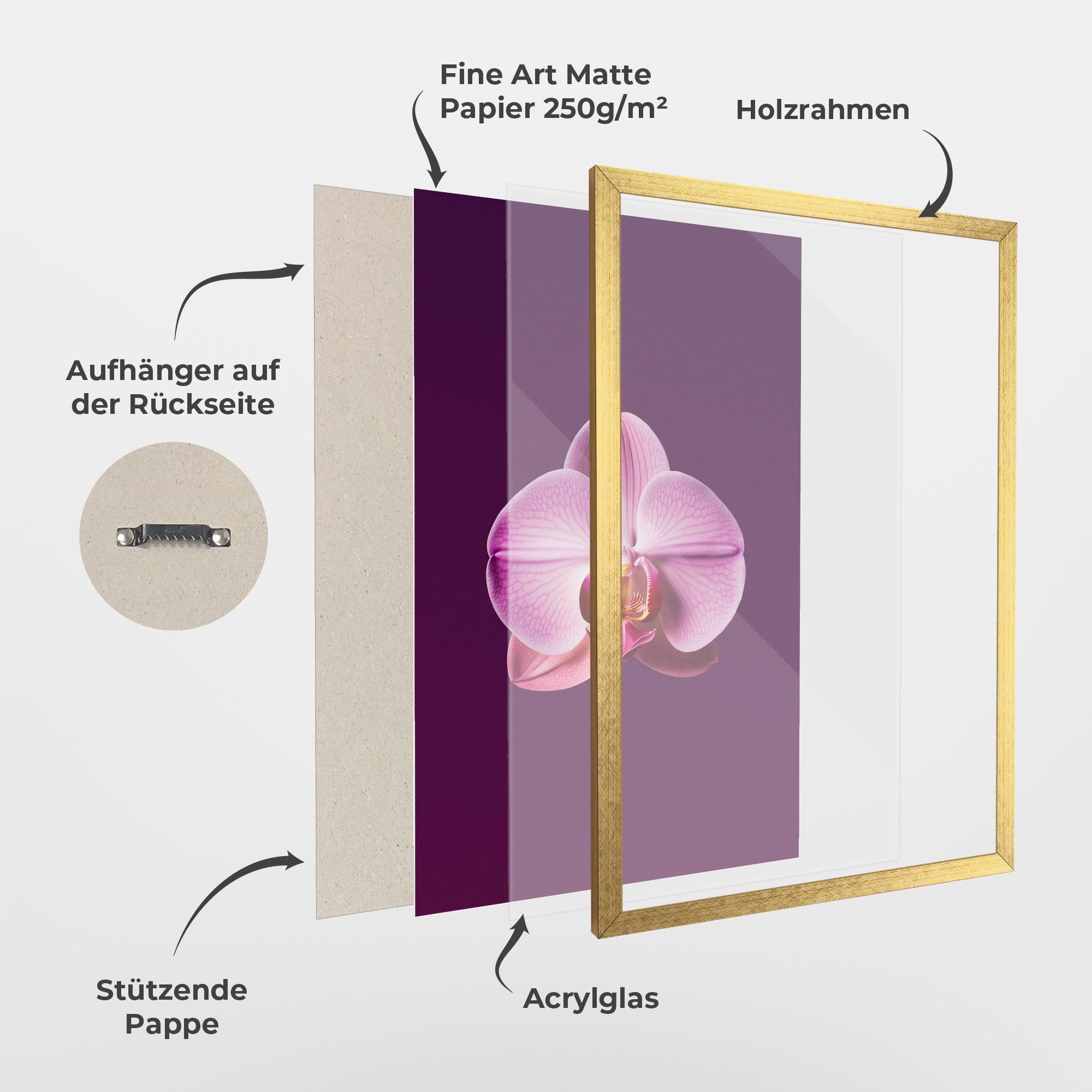 Gerahmte Poster Purple Orchid mockup 1
