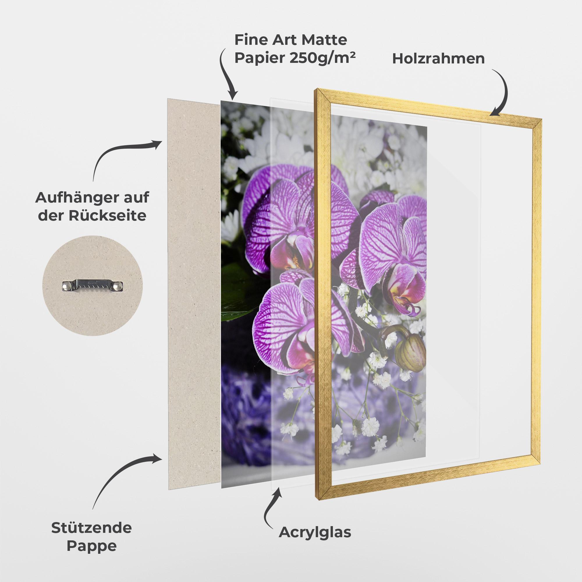 Gerahmte Poster Purple Orchids mockup 1