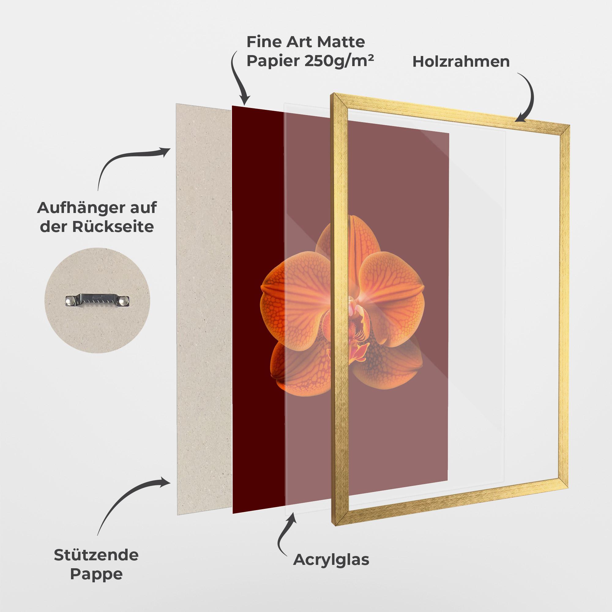 Gerahmte Poster Strong Orange Orchid mockup 1