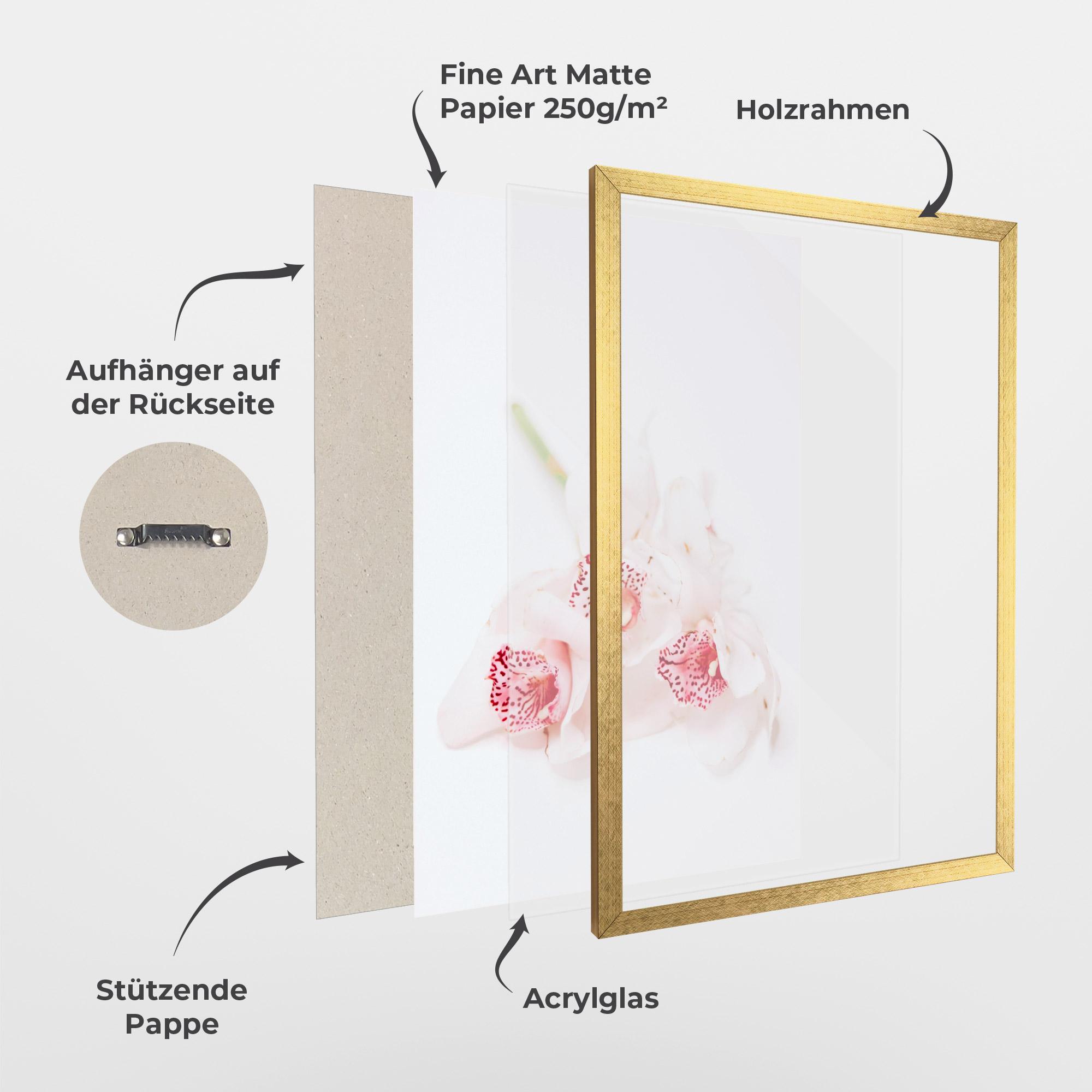 Gerahmte Poster White Orchid With Pink mockup 1