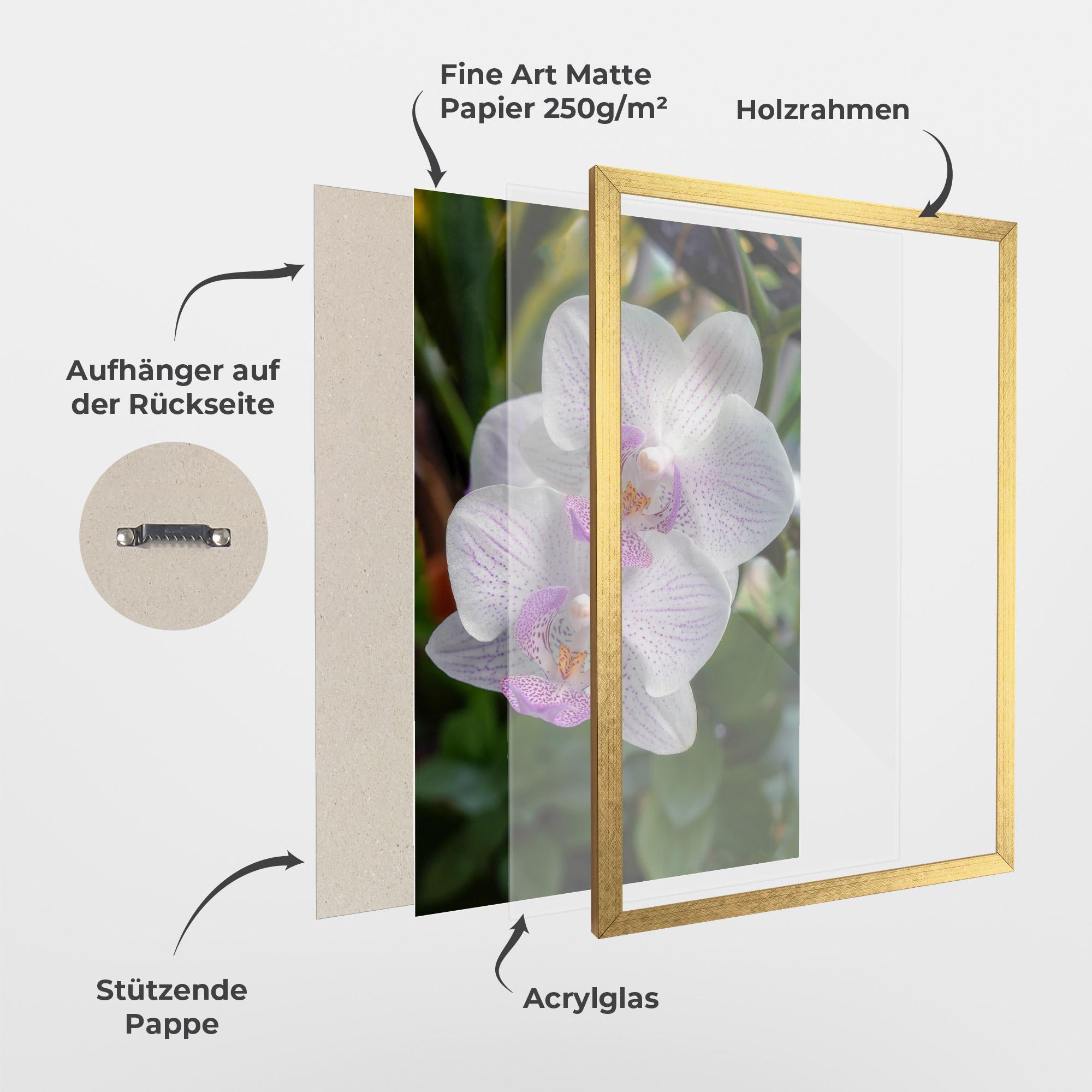 Gerahmte Poster White Orchids mockup 1