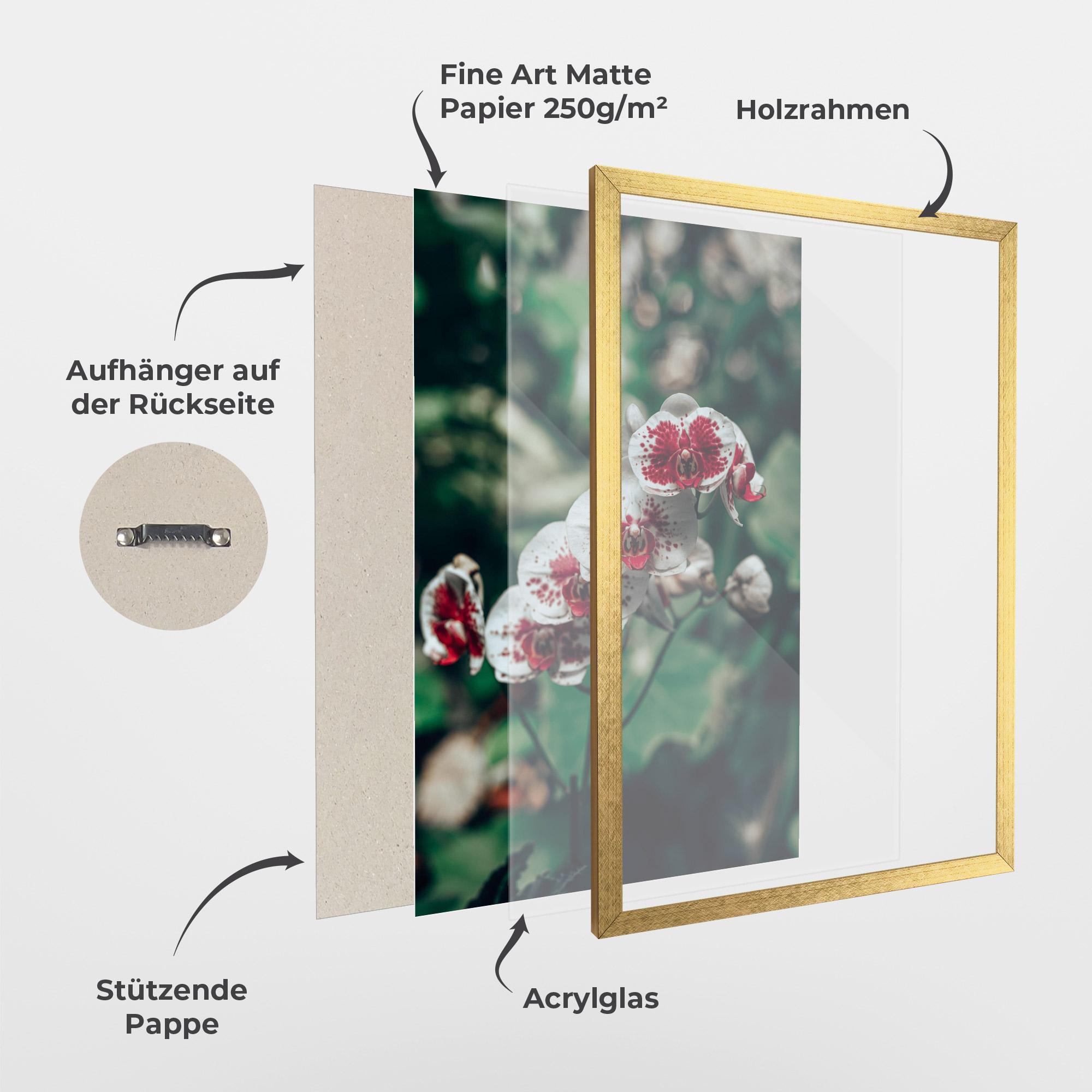 Gerahmte Poster White Red Orchid mockup 1