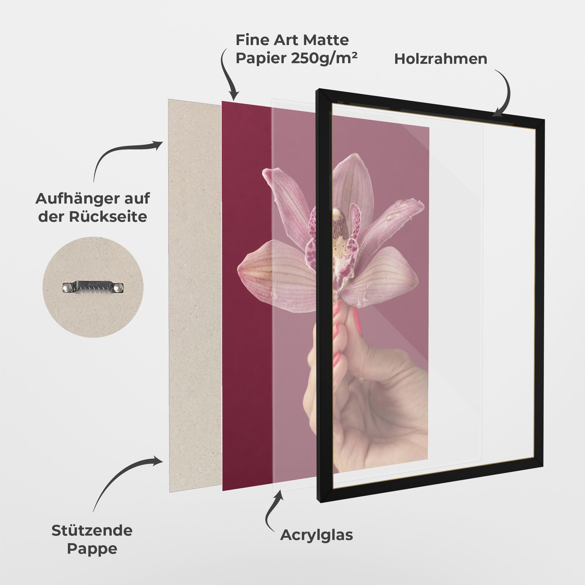 Gerahmte Poster Orchid Holding mockup 1