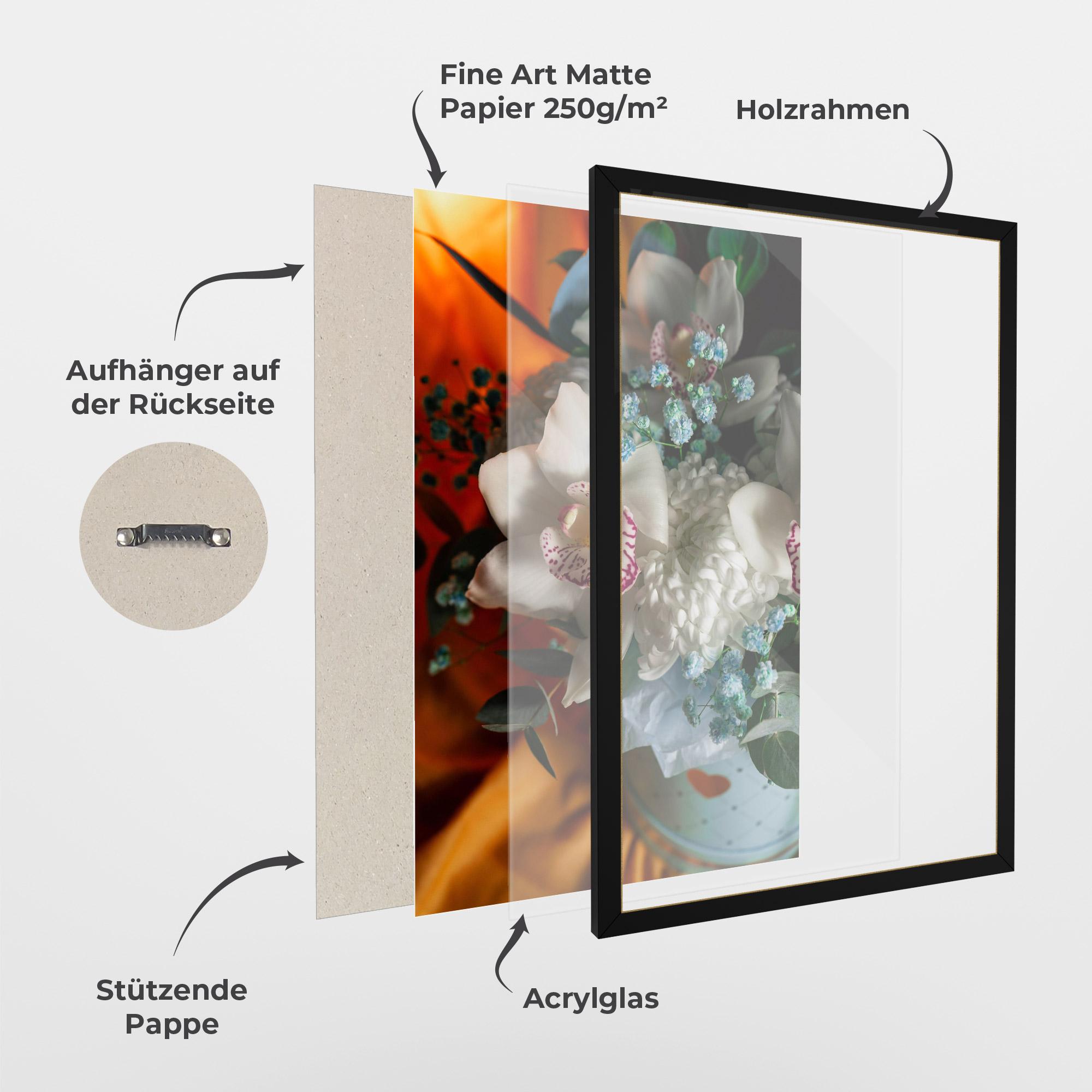 Gerahmte Poster Orchid In Vase mockup 1