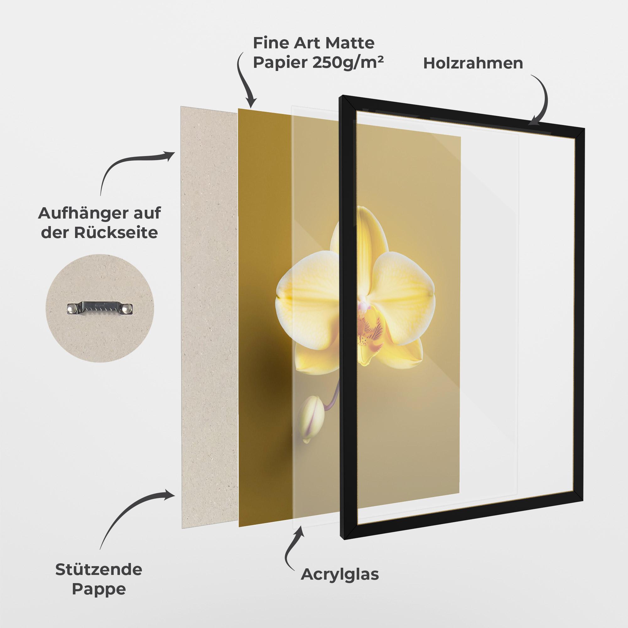 Gerahmte Poster Pastel Yellow Orchid mockup 1