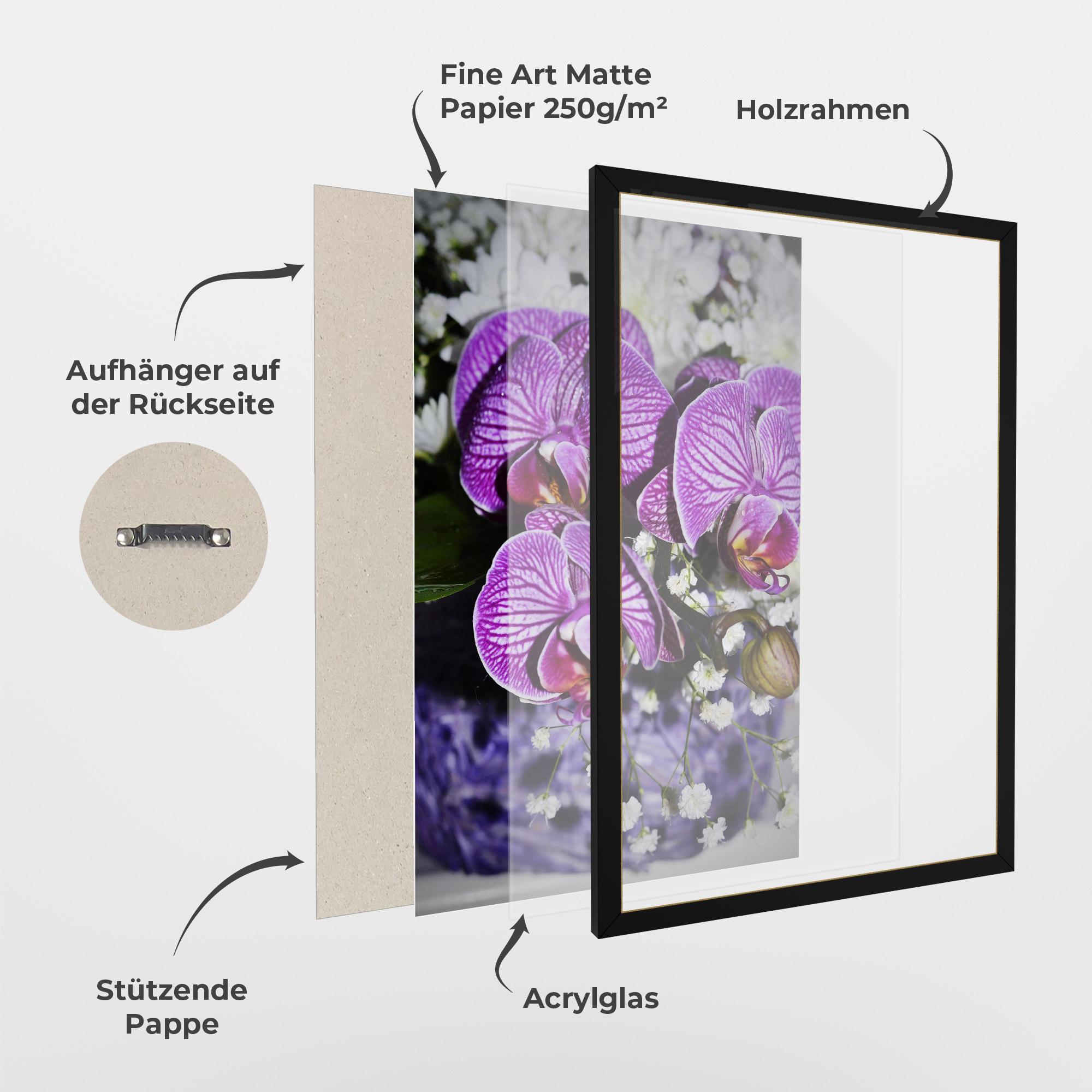 Gerahmte Poster Purple Orchids mockup 1