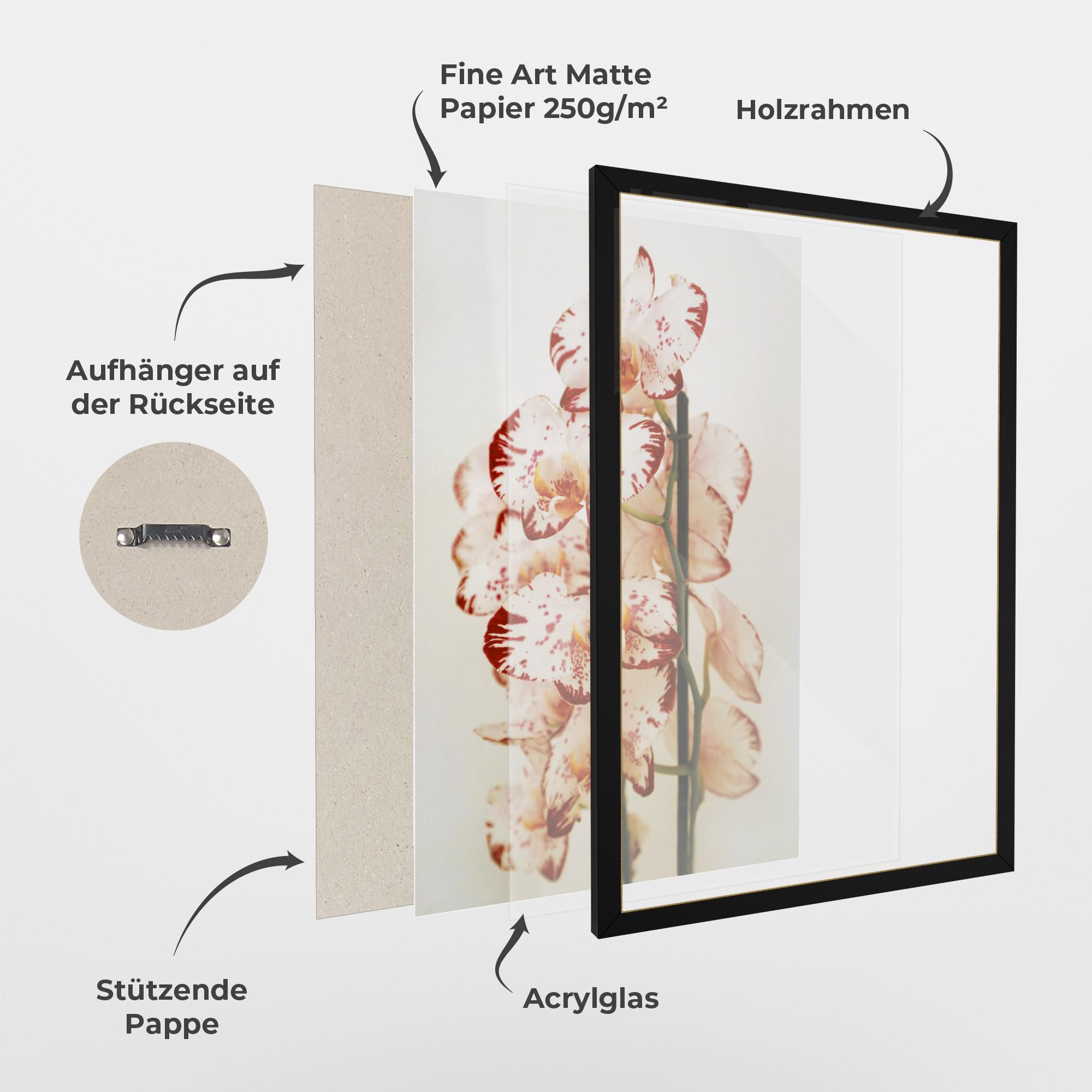 Gerahmte Poster Red White Orchids mockup 1