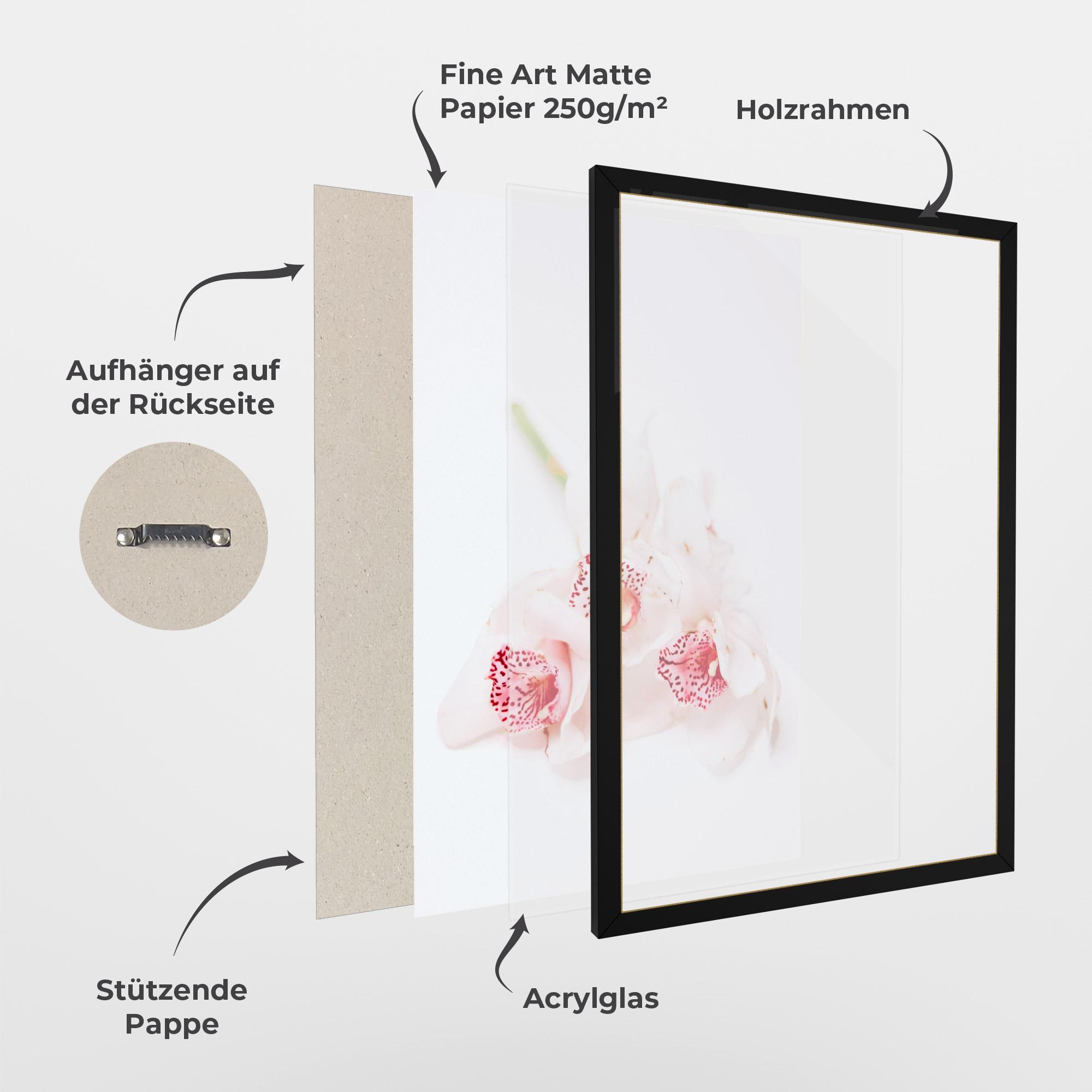 Gerahmte Poster White Orchid With Pink mockup 1