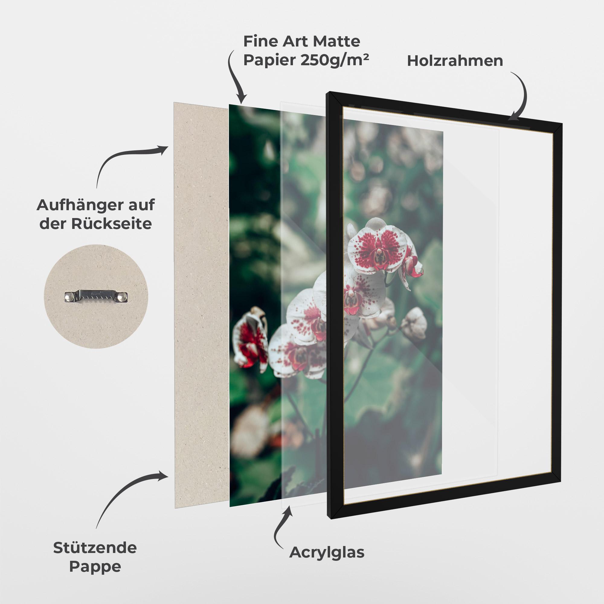 Gerahmte Poster White Red Orchid mockup 1