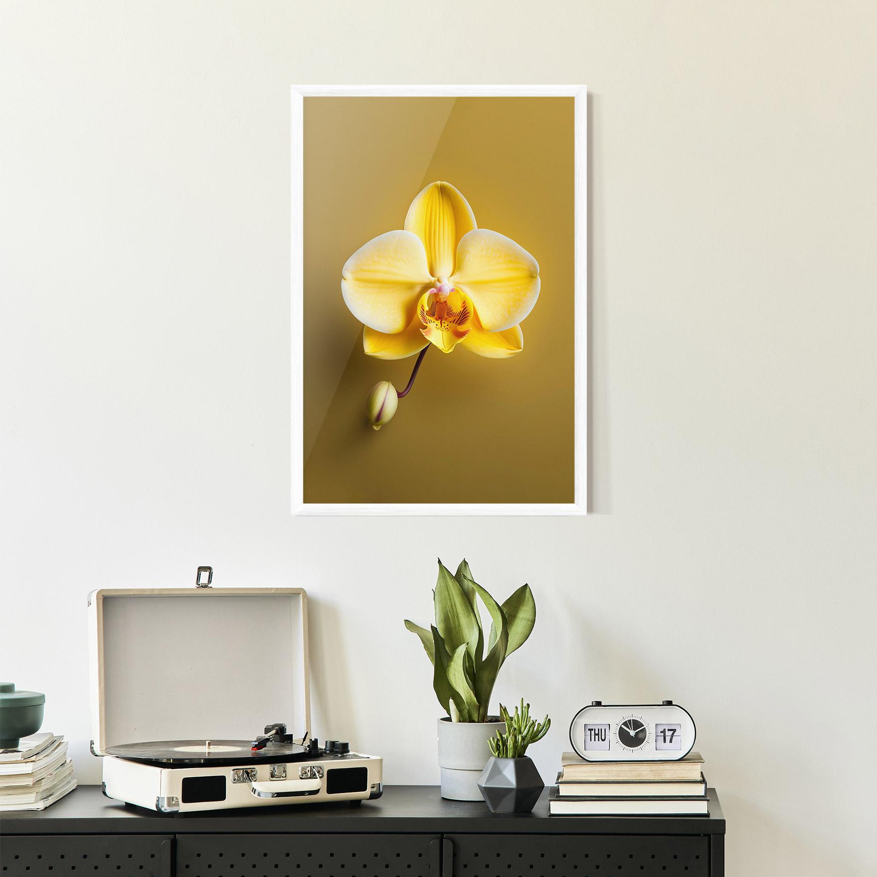 Gerahmte Poster Pastel Yellow Orchid mockup 2