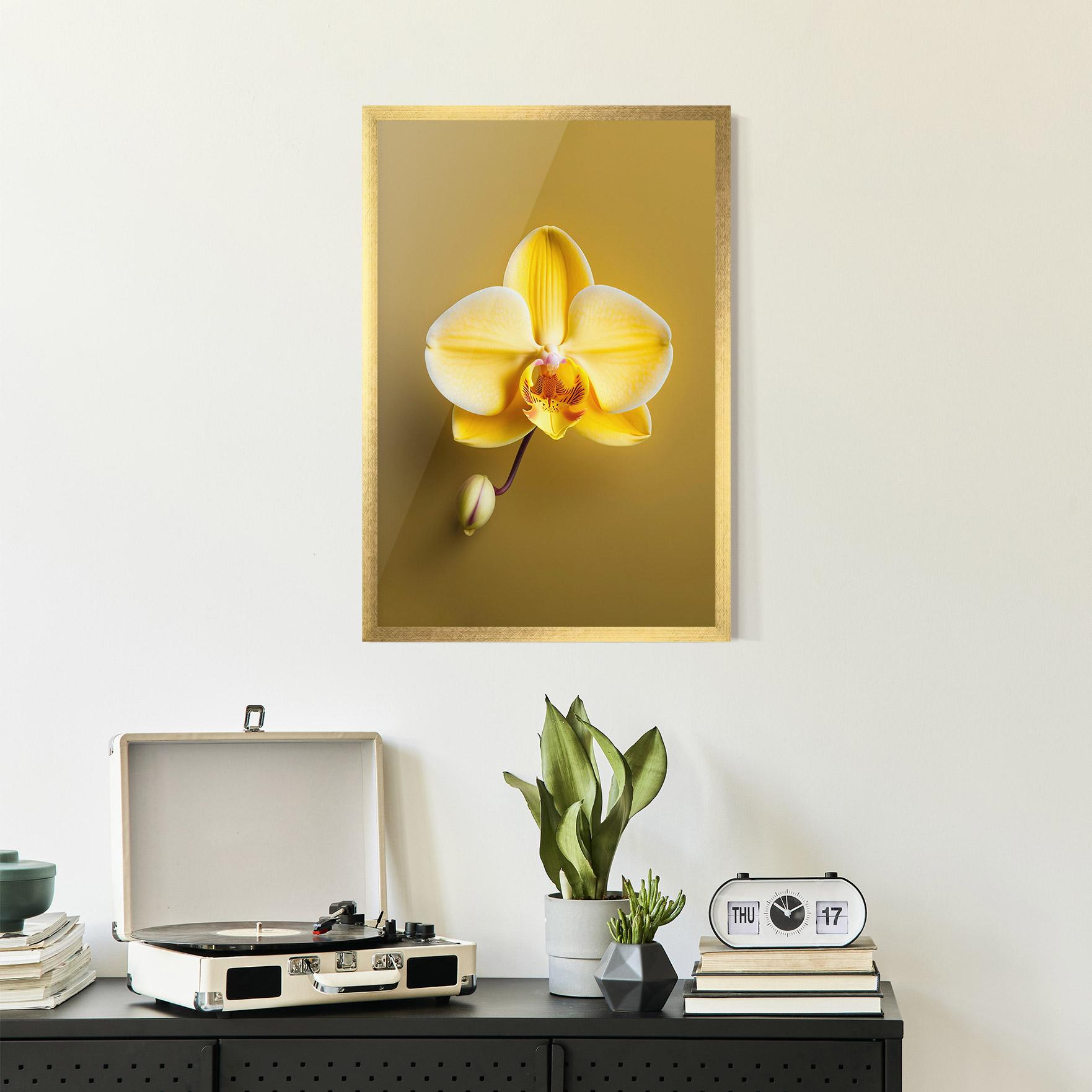 Gerahmte Poster Pastel Yellow Orchid mockup 2