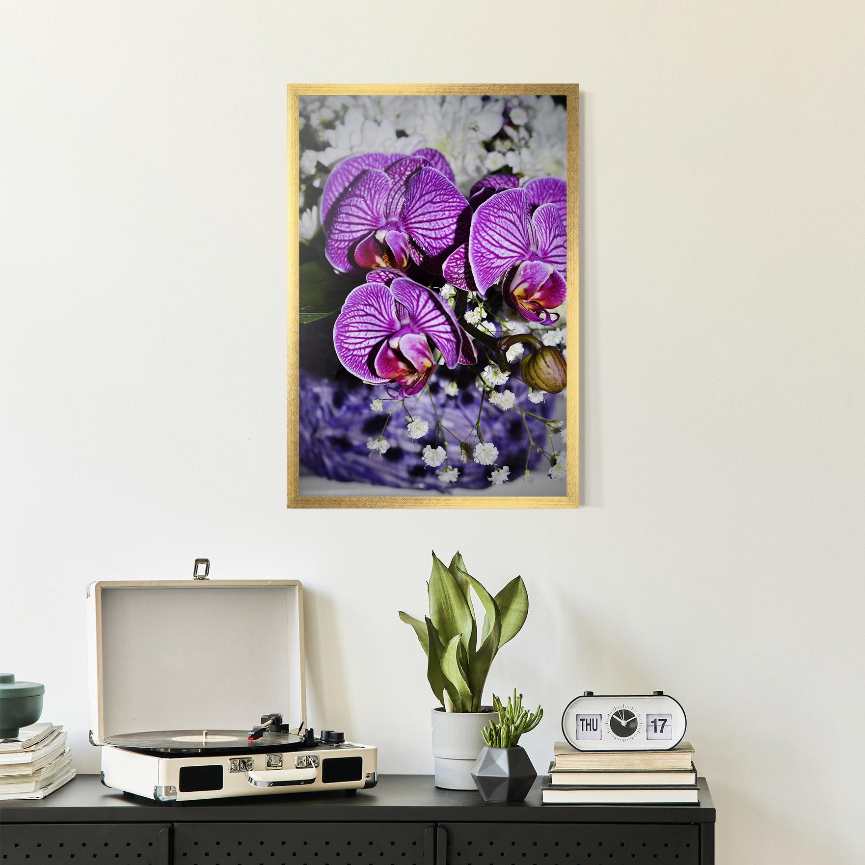 Gerahmte Poster Purple Orchids mockup 2