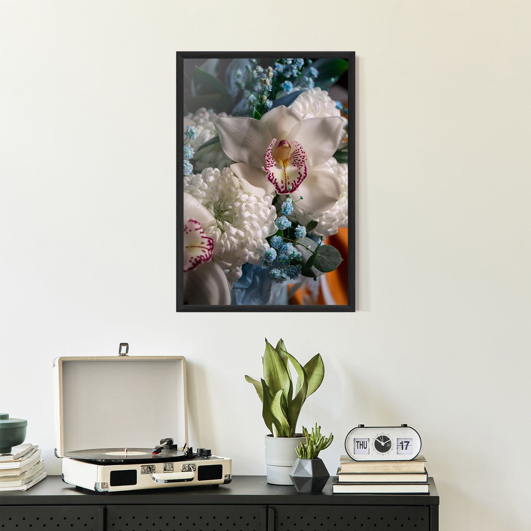 White Orchid With Blue mockup 2