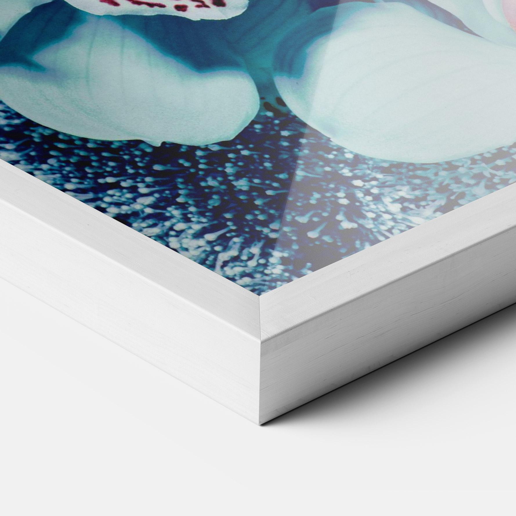 Gerahmte Poster Light Blue Orchids mockup 3