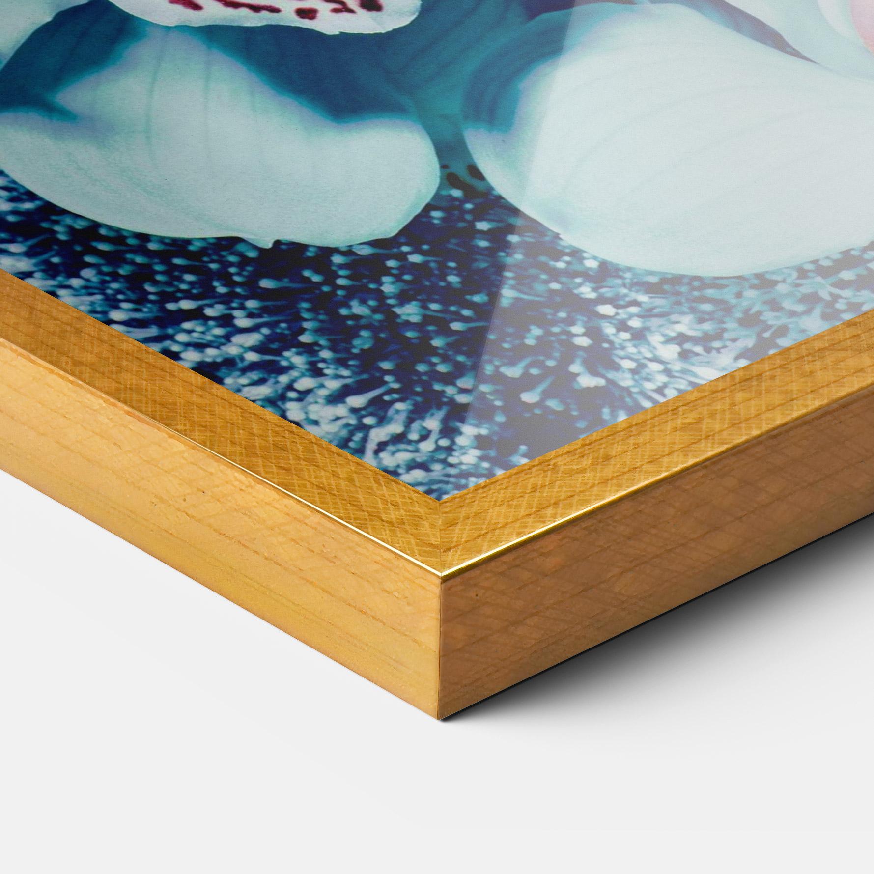 Gerahmte Poster Light Blue Orchids mockup 3