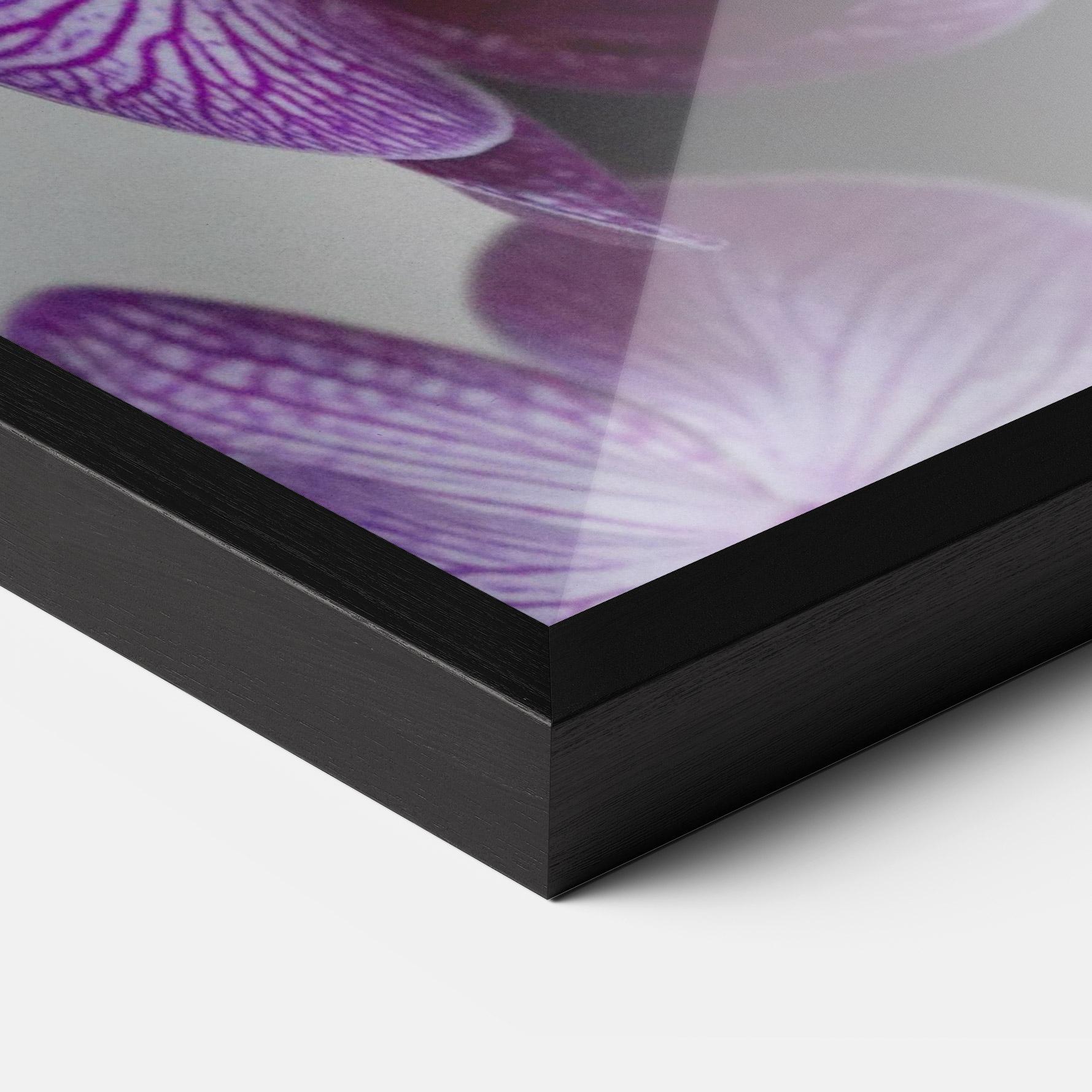 Gerahmte Poster Purple Orchid On Black mockup 3