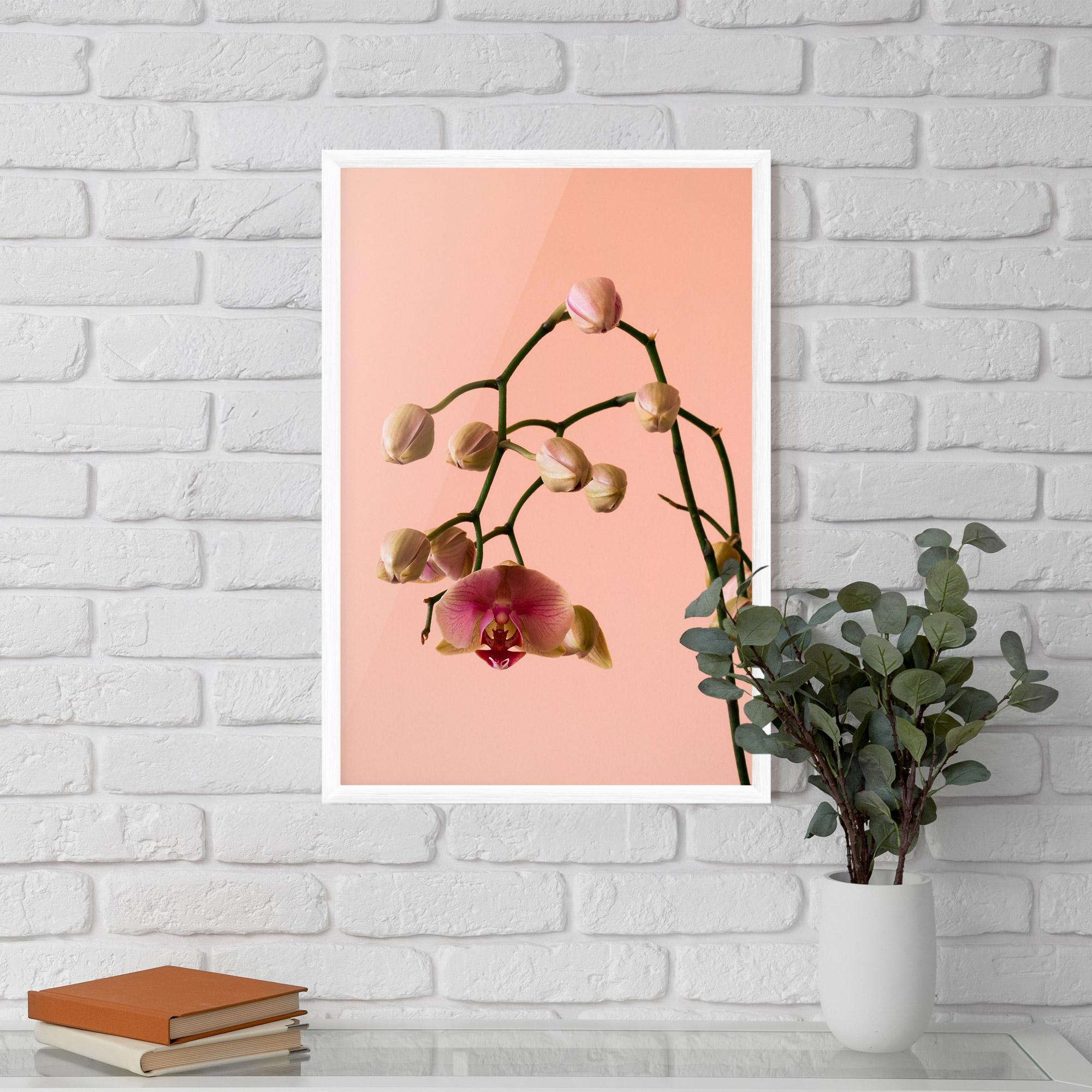 Gerahmte Poster Orchids On Pink mockup 5