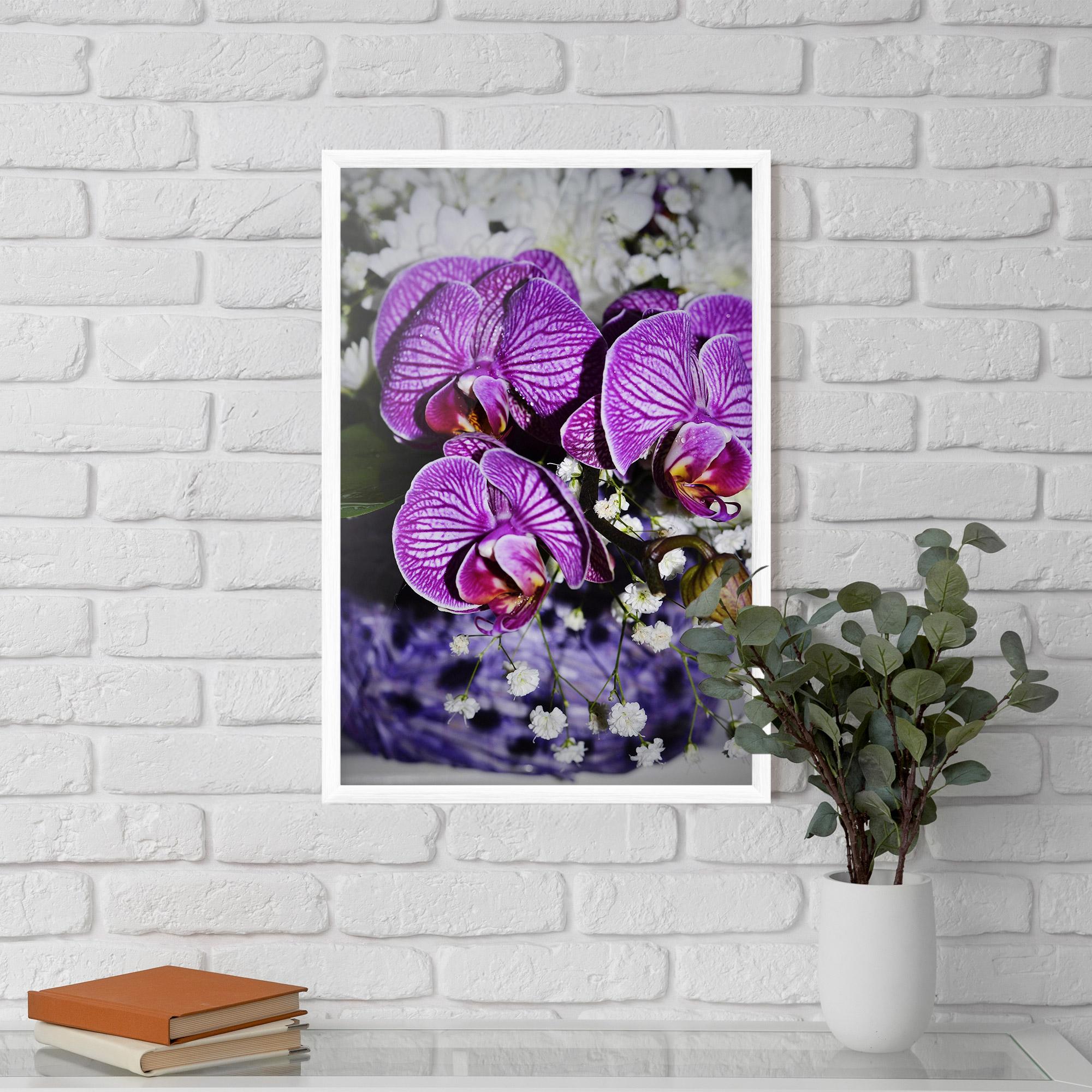Gerahmte Poster Purple Orchids mockup 5