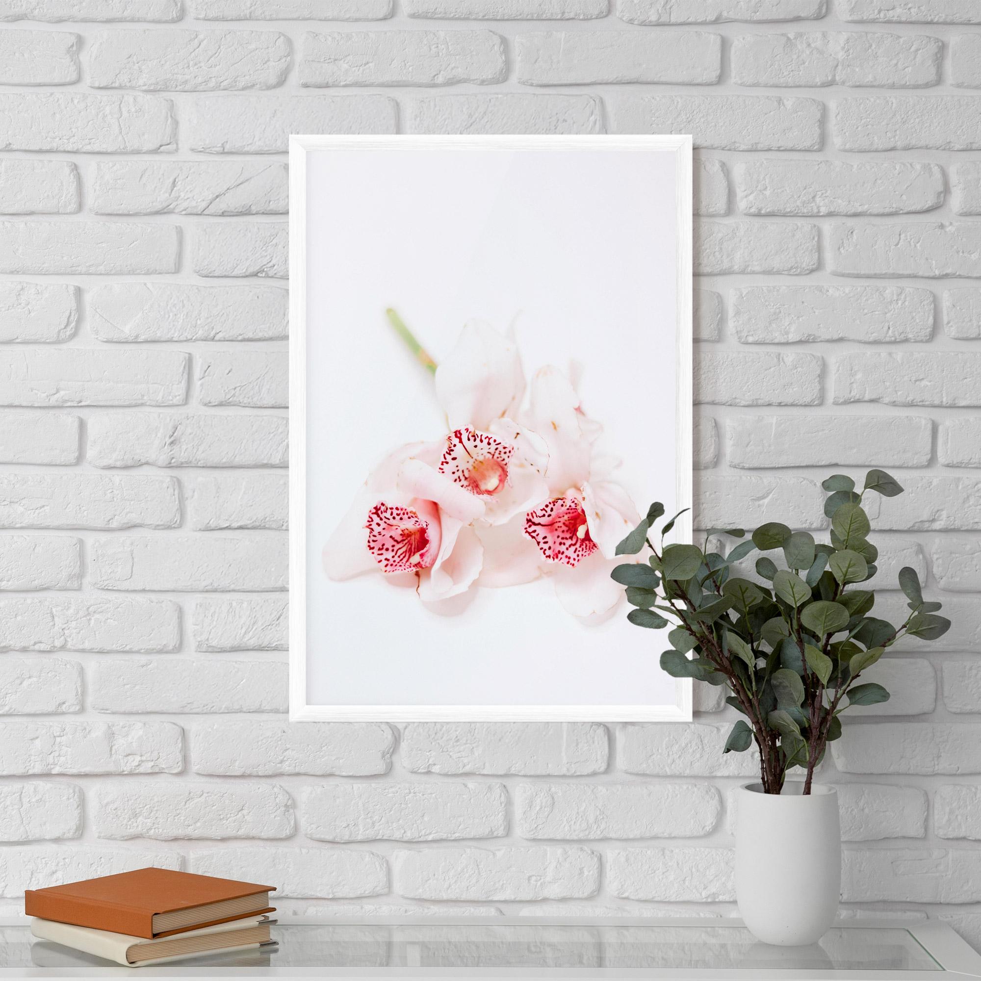 Gerahmte Poster White Orchid With Pink mockup 5