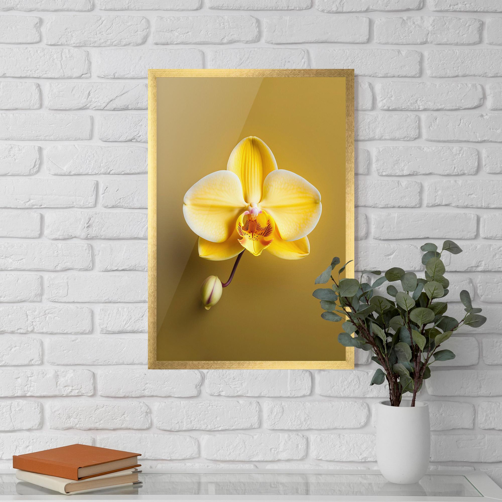 Gerahmte Poster Pastel Yellow Orchid mockup 5