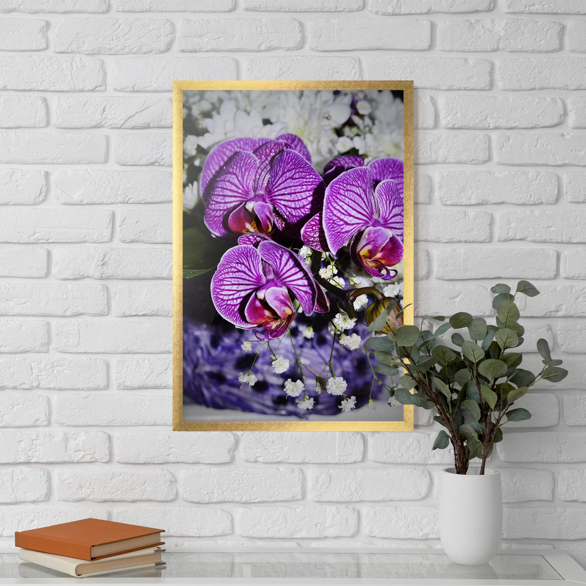 Gerahmte Poster Purple Orchids mockup 5