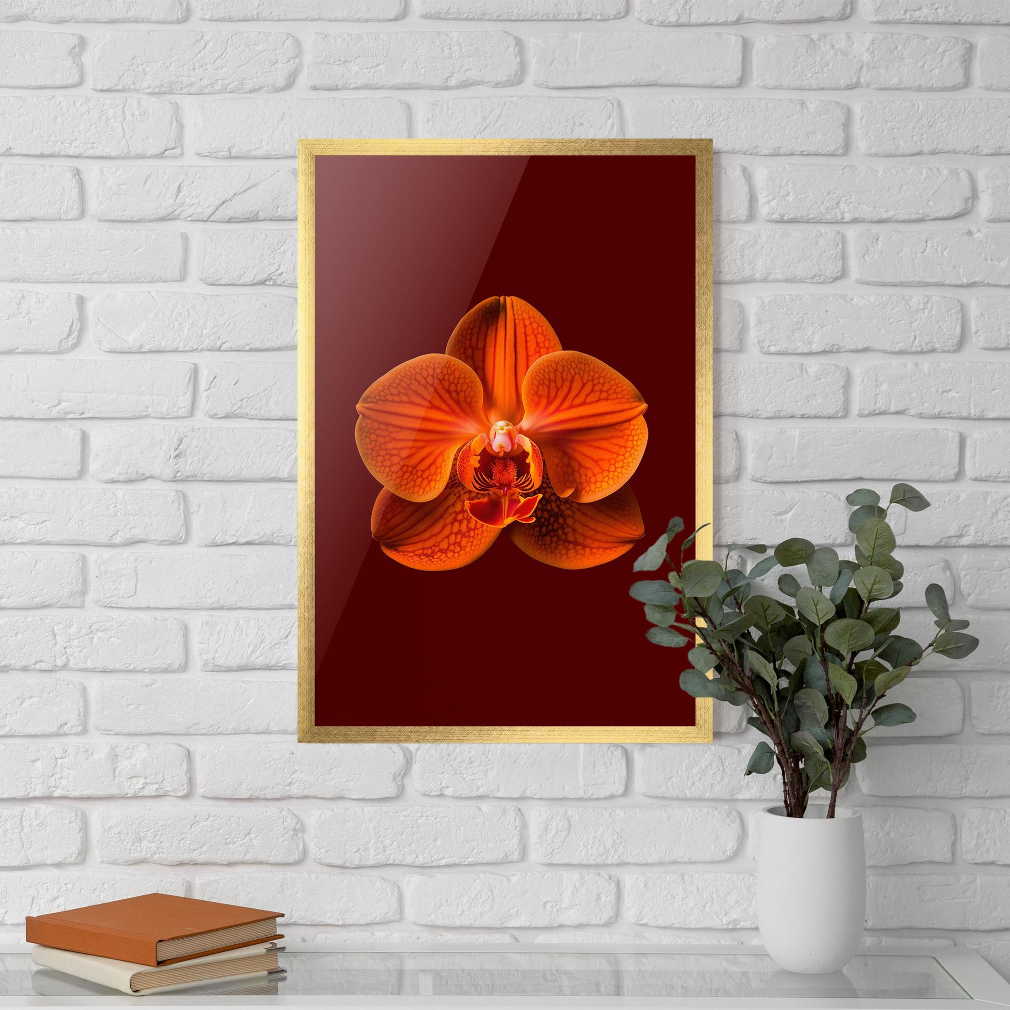 Gerahmte Poster Strong Orange Orchid mockup 5