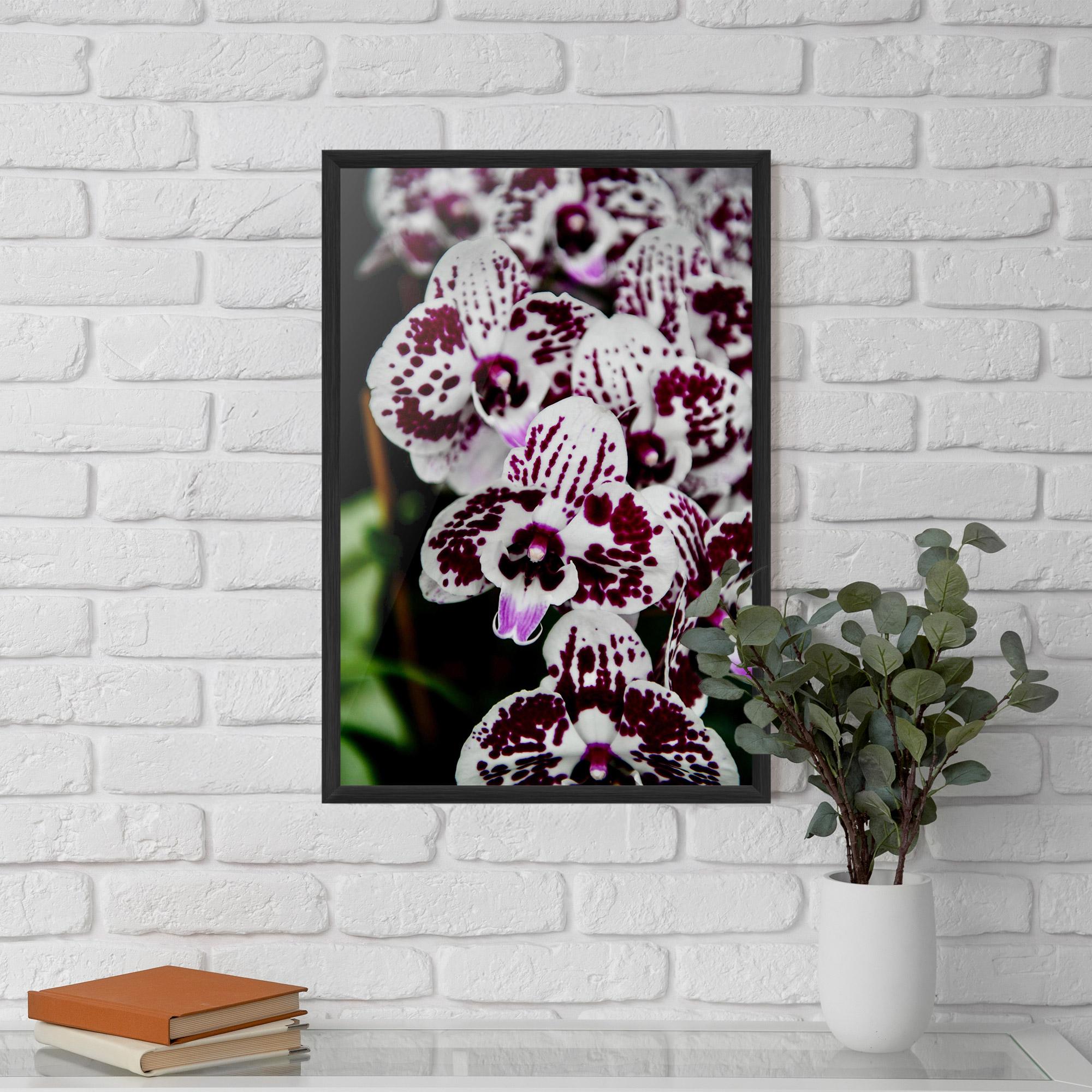 Gerahmte Poster Dark Purple Orchids mockup 5