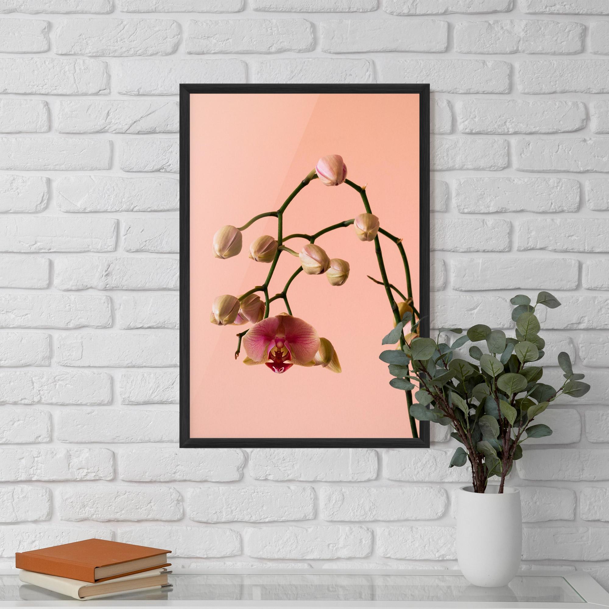 Gerahmte Poster Orchids On Pink mockup 5