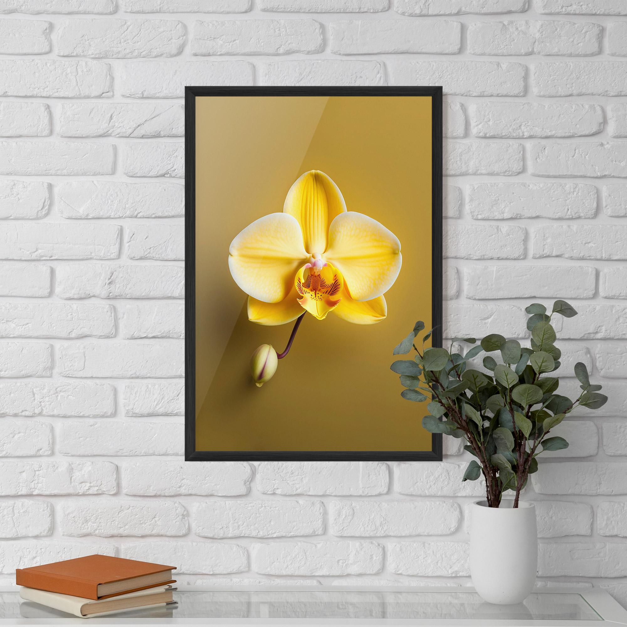 Gerahmte Poster Pastel Yellow Orchid mockup 5
