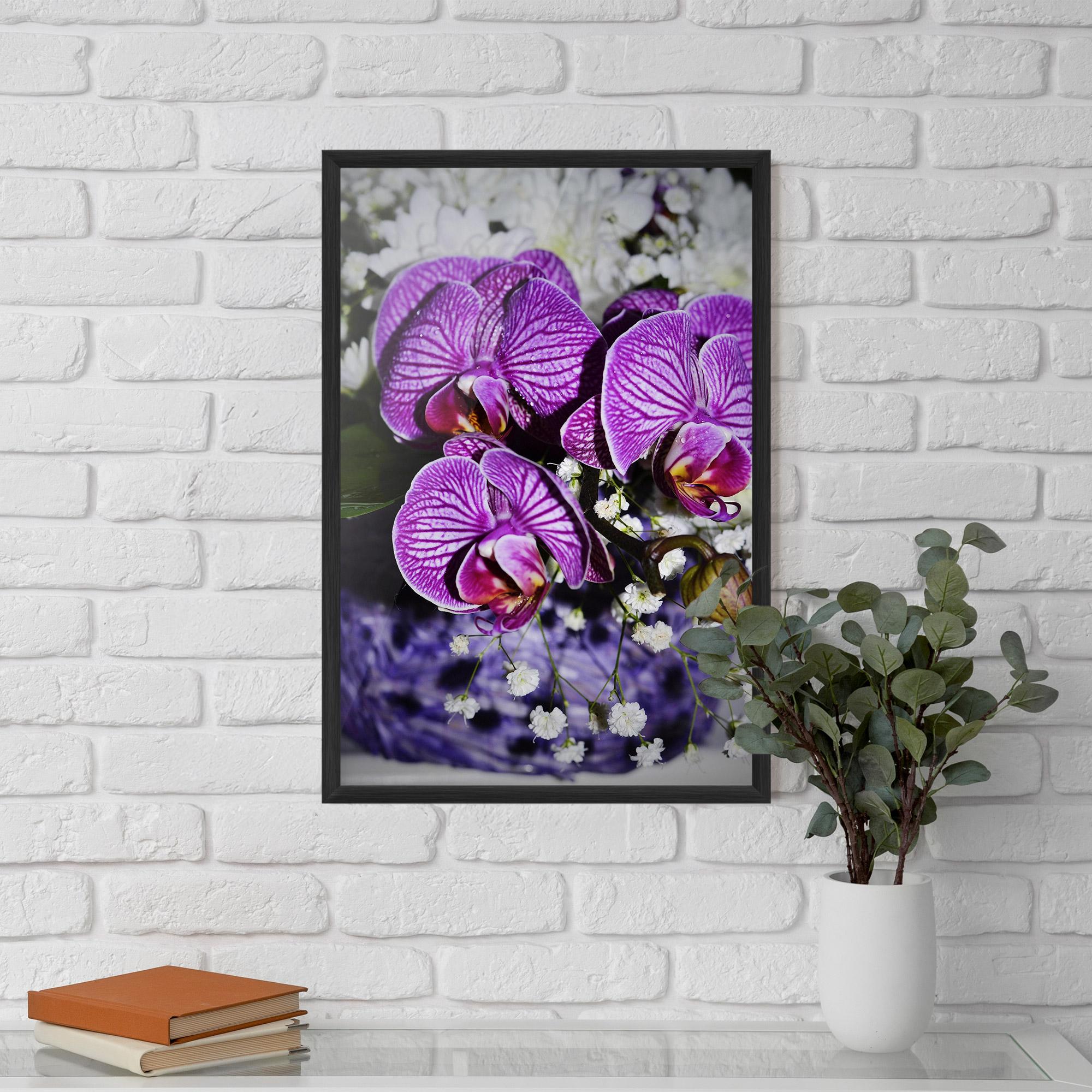 Gerahmte Poster Purple Orchids mockup 5