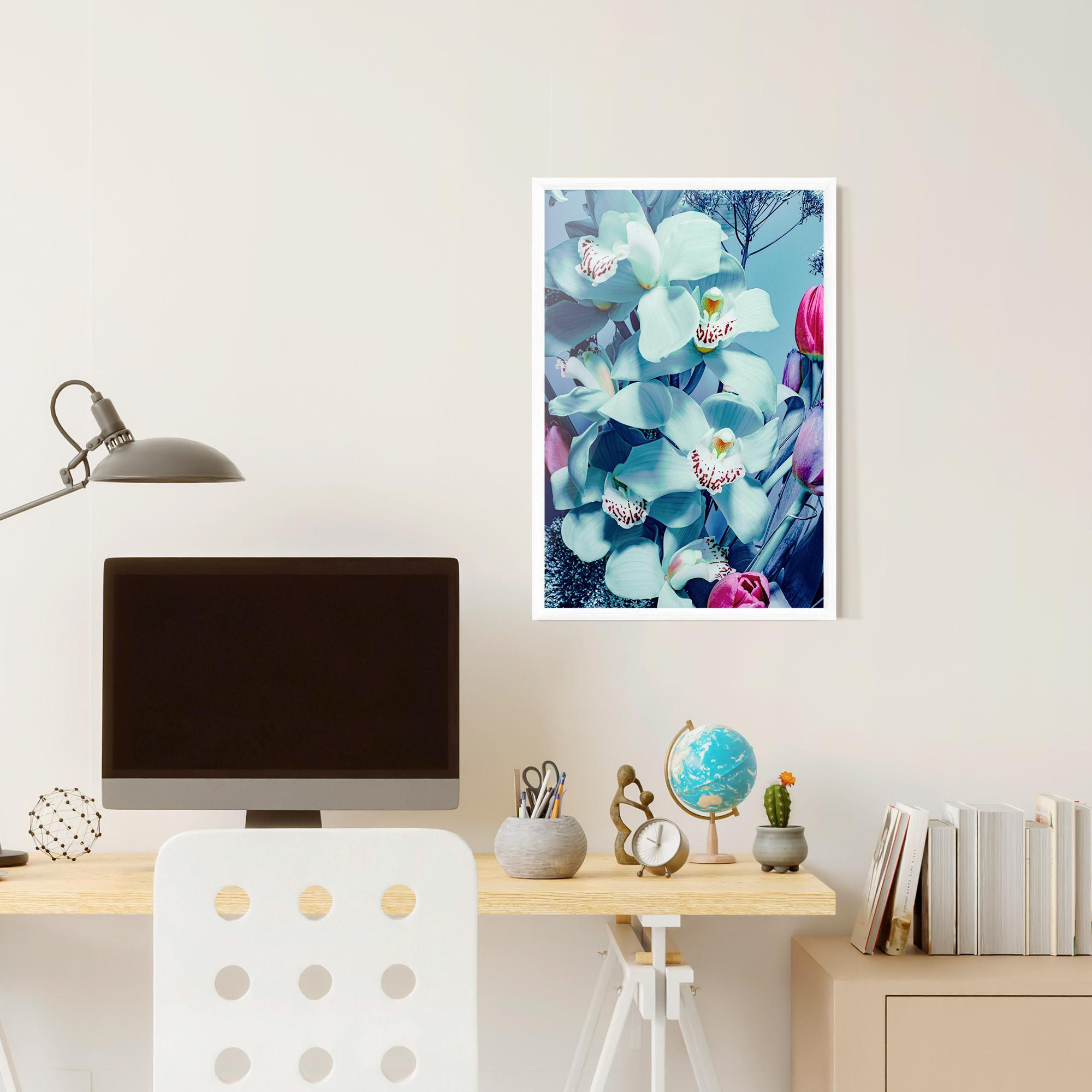 Gerahmte Poster Light Blue Orchids mockup 6