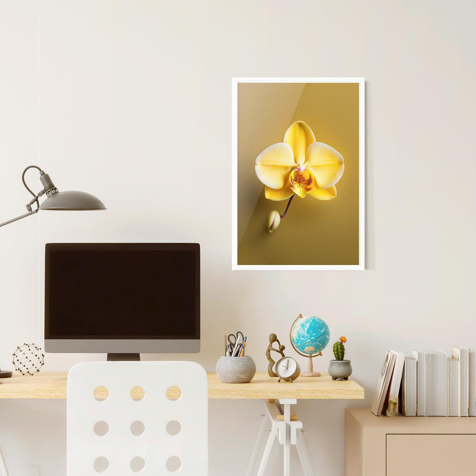 Gerahmte Poster Pastel Yellow Orchid mockup 6