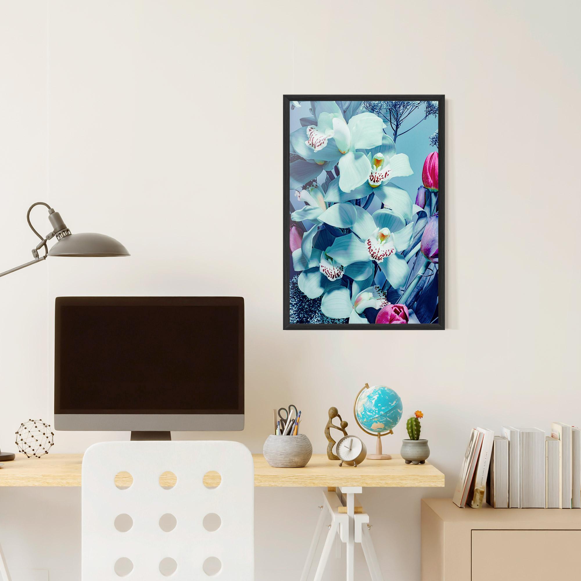 Gerahmte Poster Light Blue Orchids mockup 6