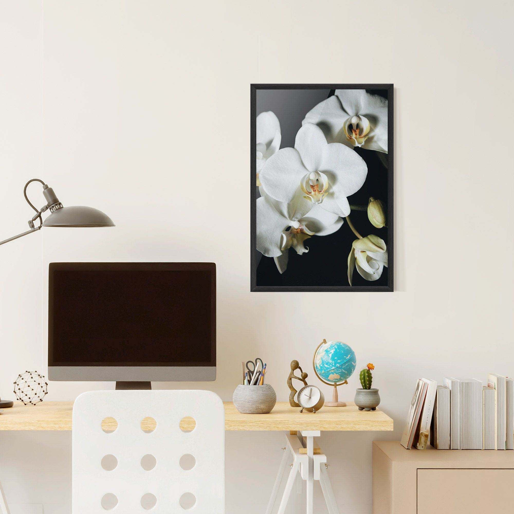 White Orchid On Black mockup 6