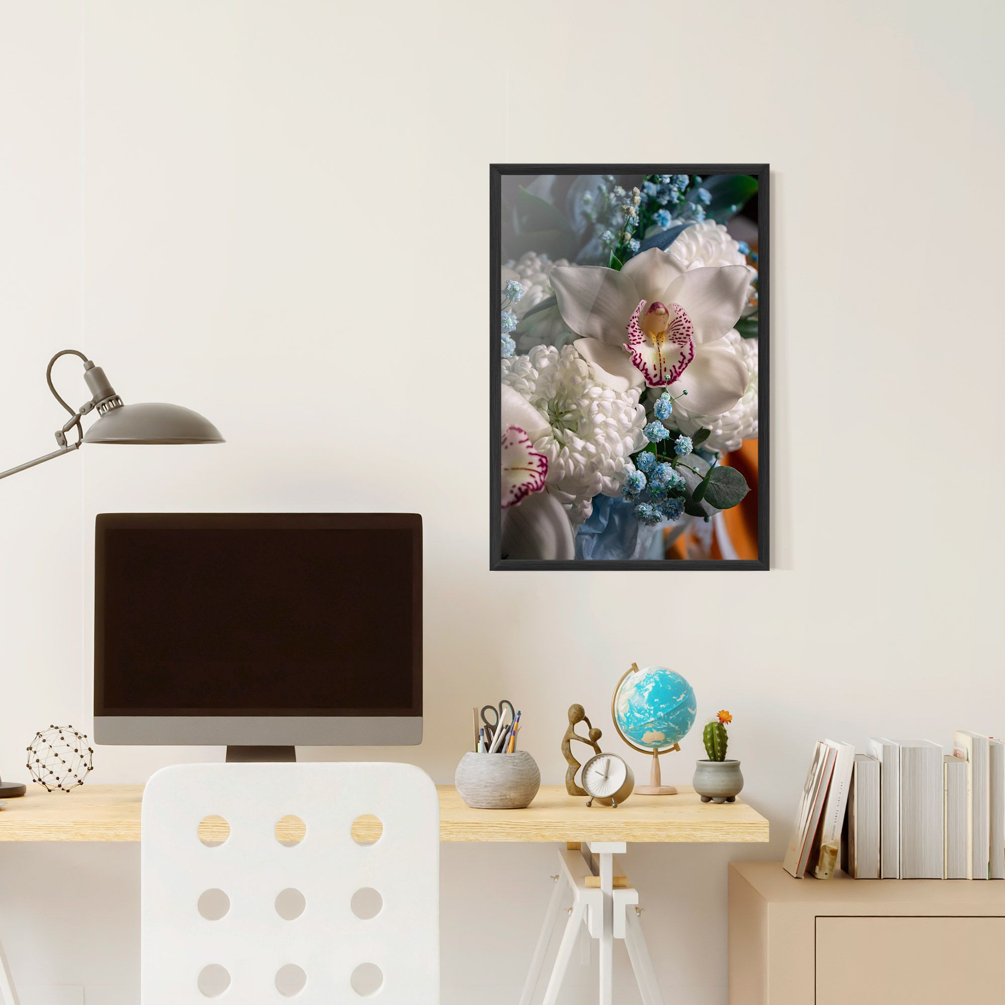 White Orchid With Blue mockup 6