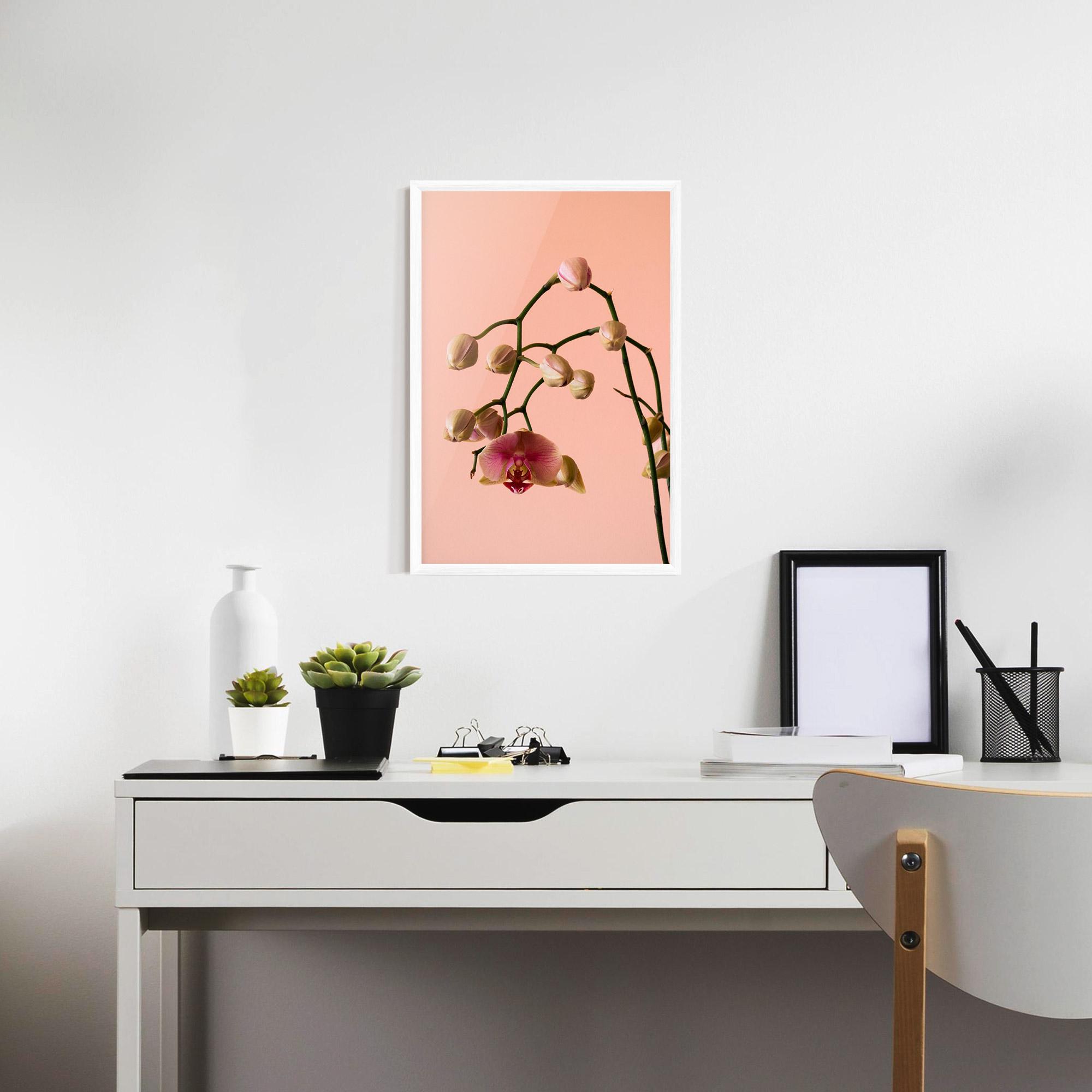 Gerahmte Poster Orchids On Pink mockup 7
