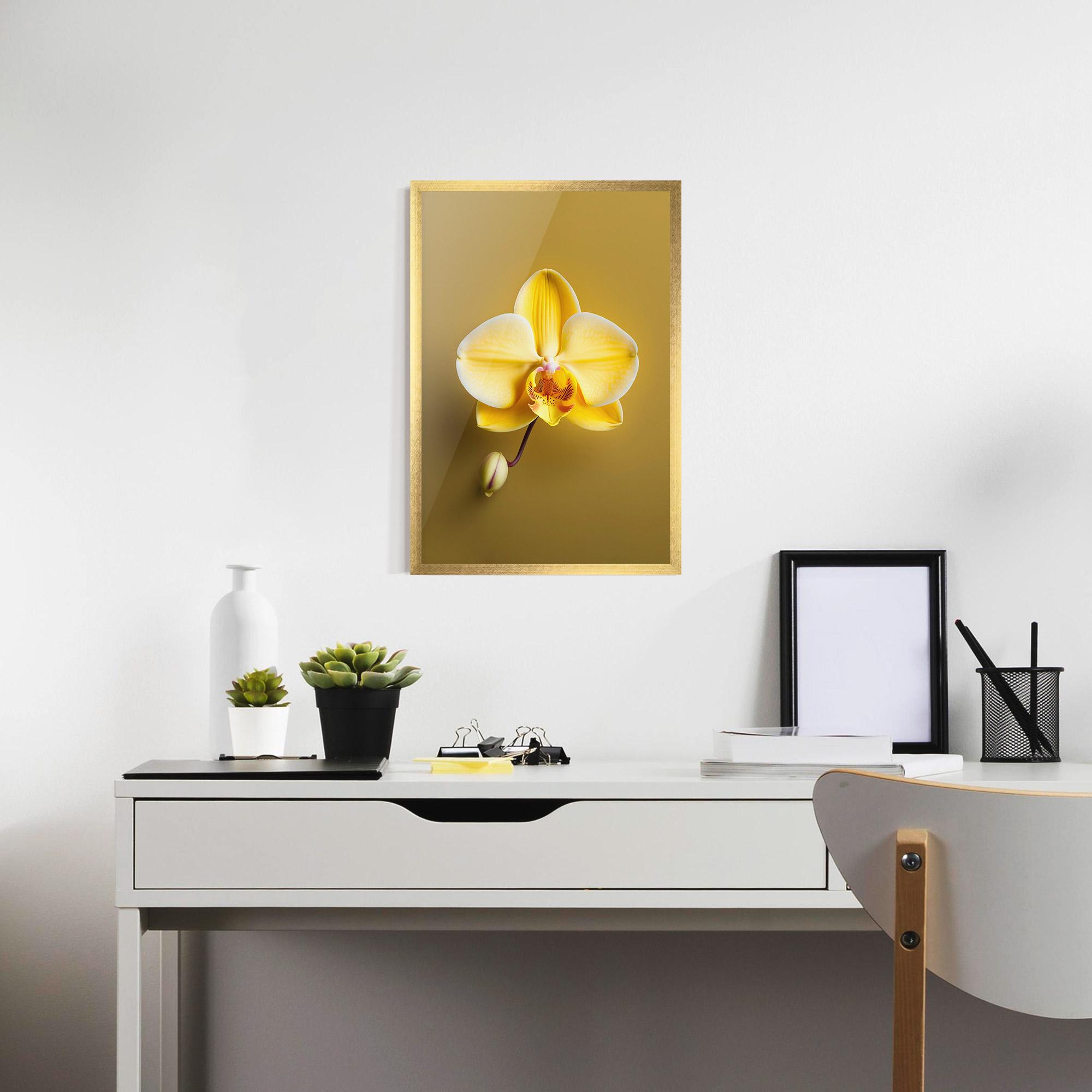 Gerahmte Poster Pastel Yellow Orchid mockup 7