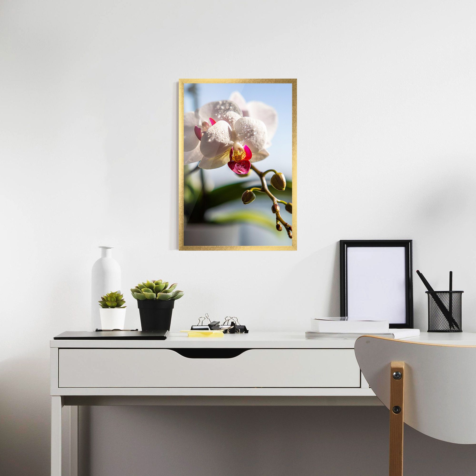 White Orchid With Water mockup 7