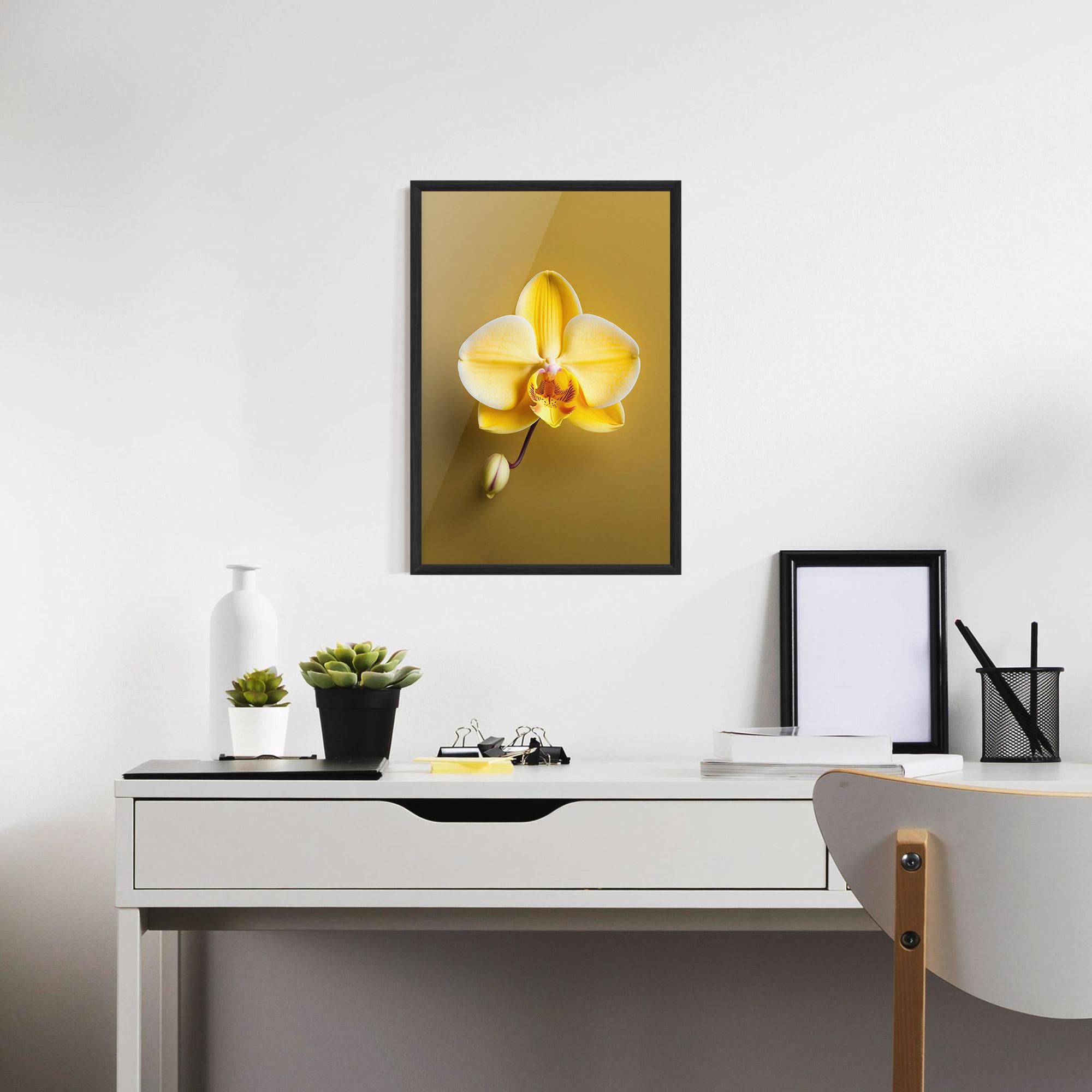 Gerahmte Poster Pastel Yellow Orchid mockup 7