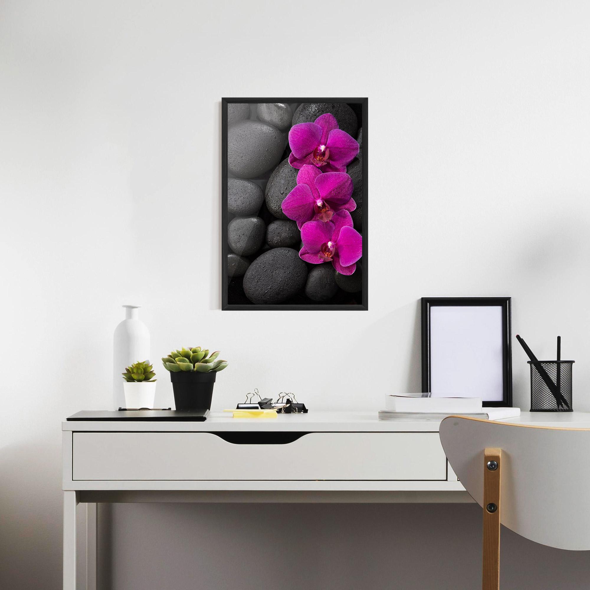 Gerahmte Poster Purple Orchid On Rocks mockup 7