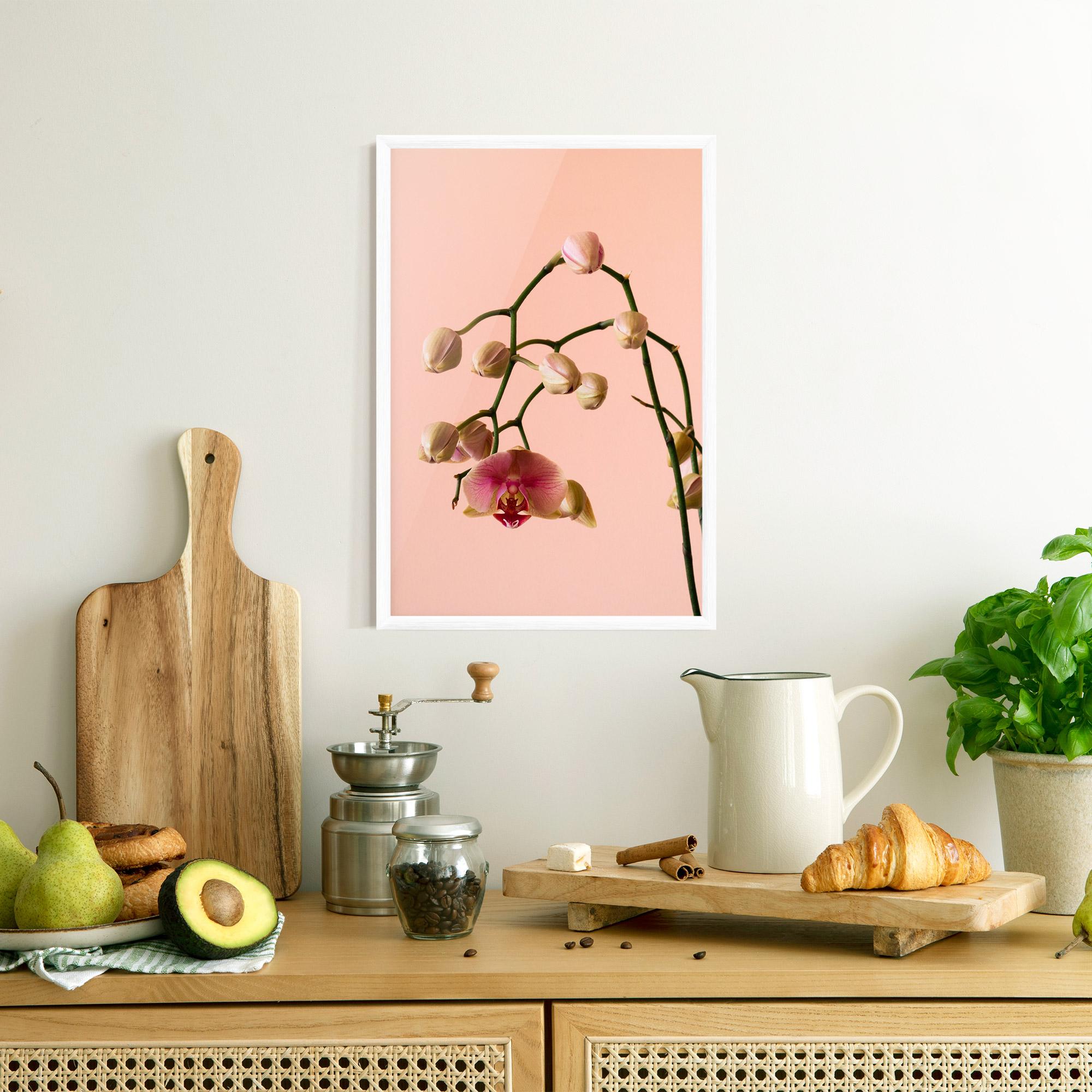 Gerahmte Poster Orchids On Pink mockup 8