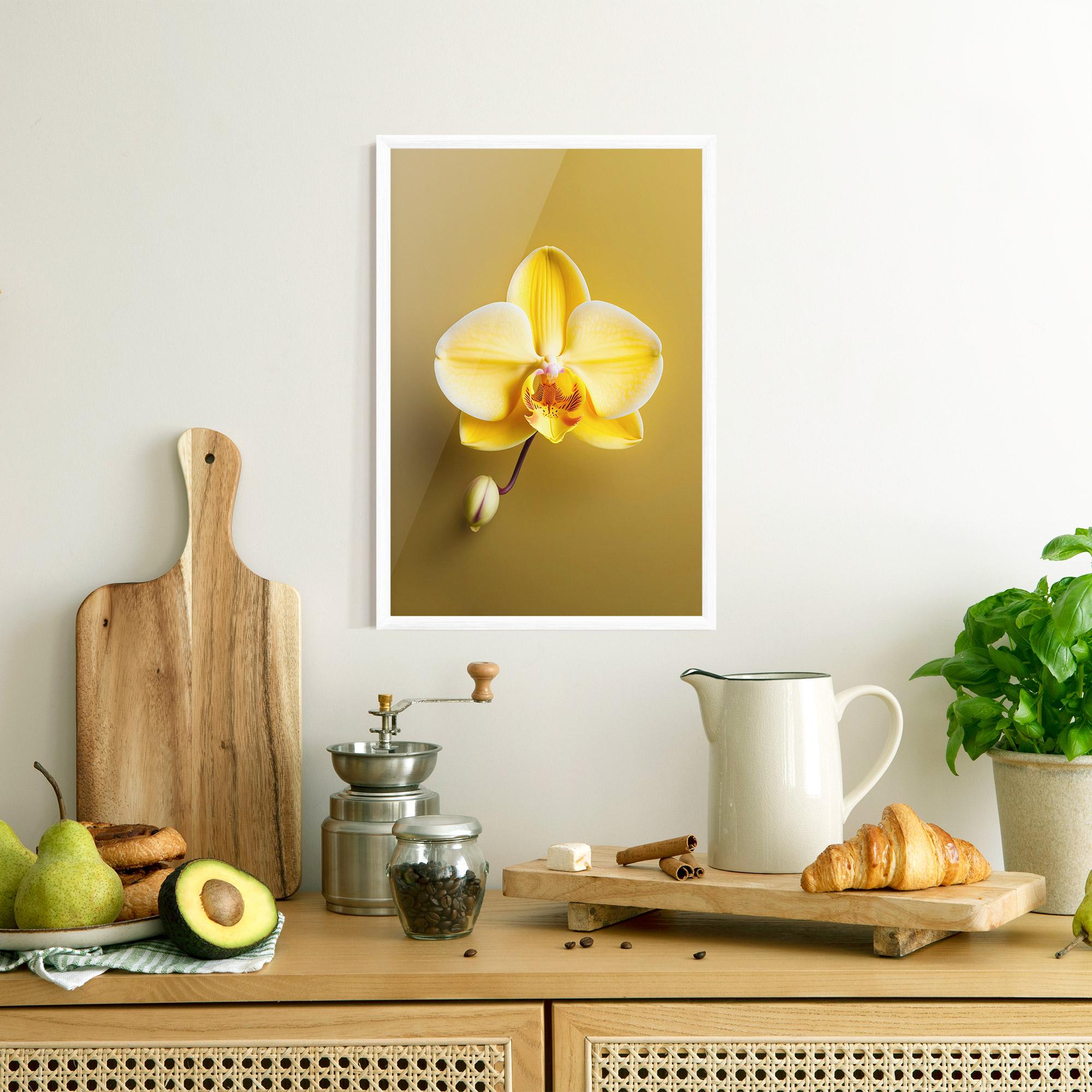 Gerahmte Poster Pastel Yellow Orchid mockup 8