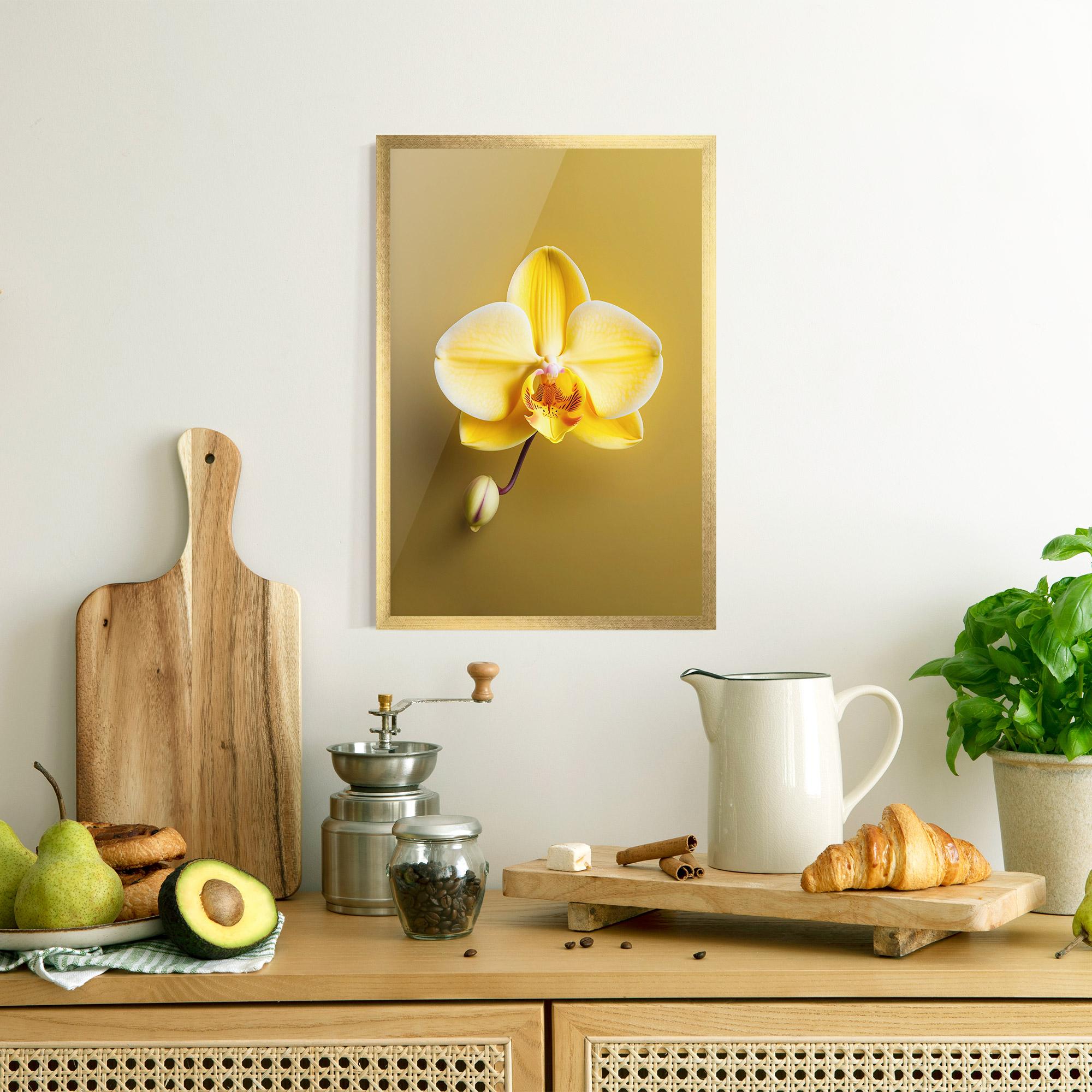 Gerahmte Poster Pastel Yellow Orchid mockup 8