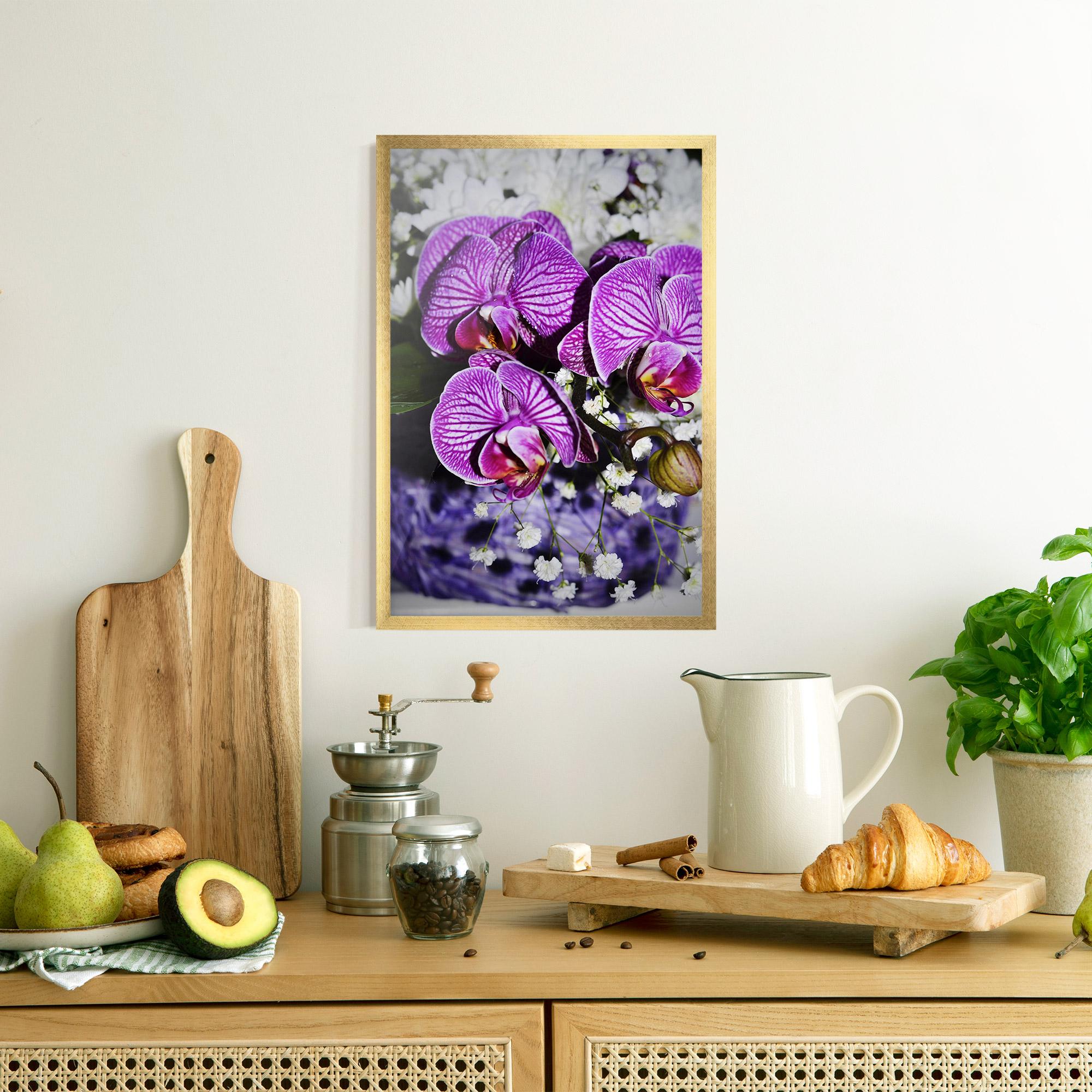 Gerahmte Poster Purple Orchids mockup 8