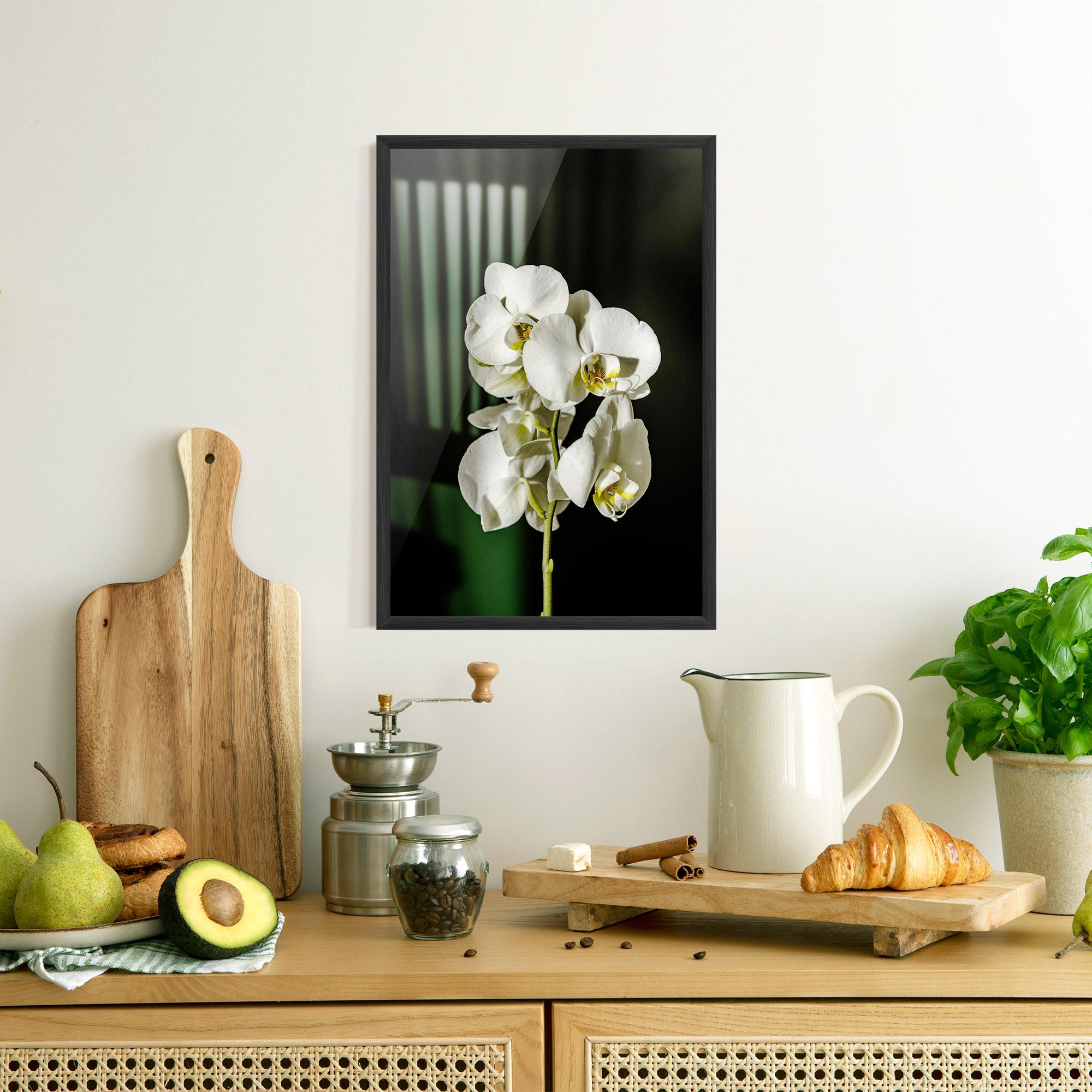 Gerahmte Poster Orchid On Green mockup 8